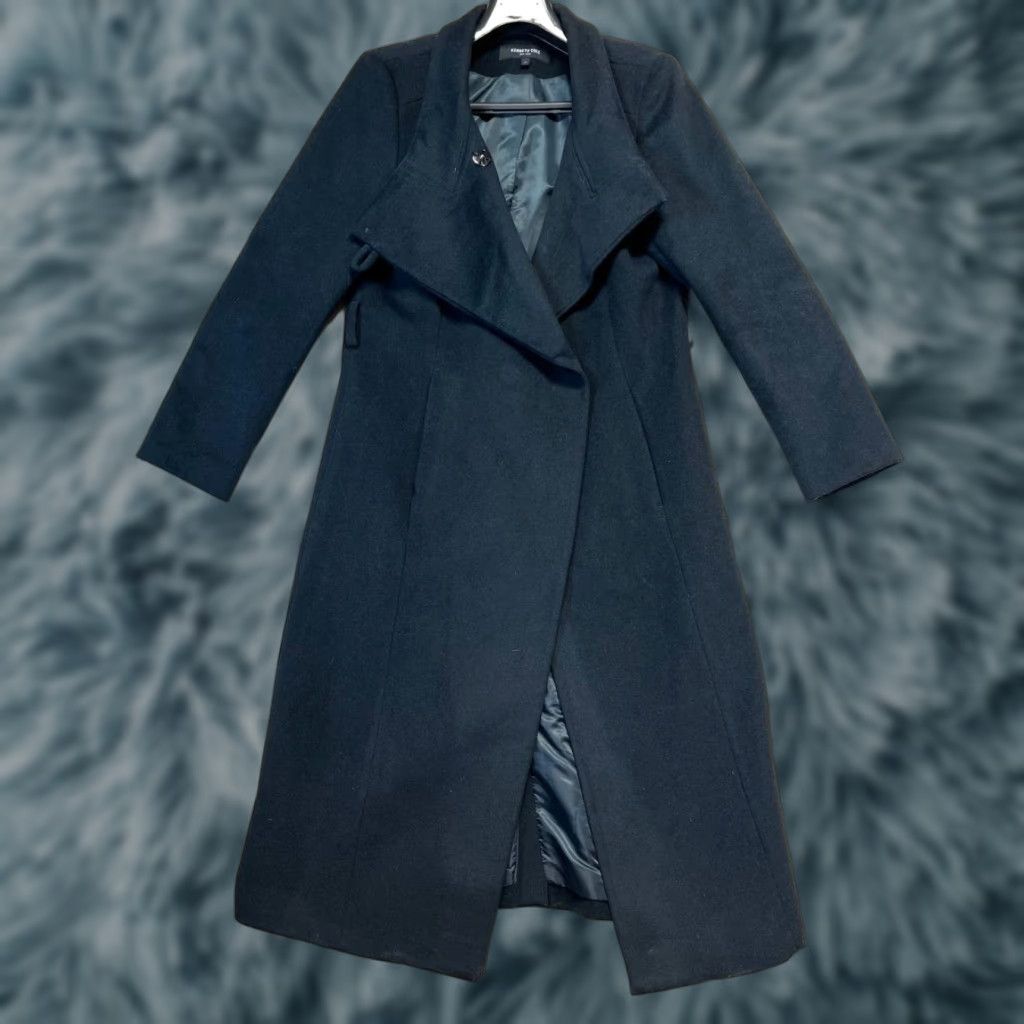 Kenneth Cole VINTAGE Kenneth Cole Trench Coat Wool Blend Lined Size 12 Women Black Long Wool Coat Traditional Classic Button See All pics Size XL / US 12-14 / IT 48-50 - 1 Thumbnail