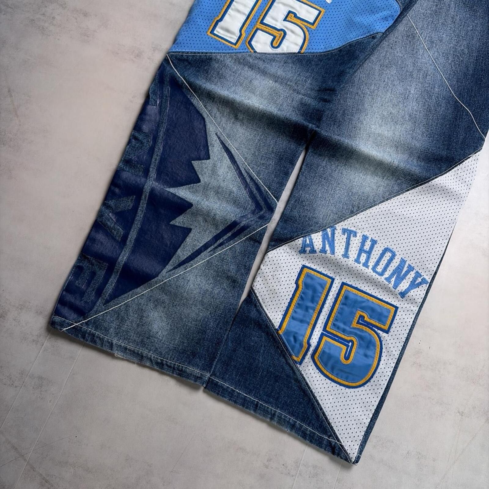 NBA Vintage Link NBA UNK Denver Nuggets Anthony 15 Baggy Jeans Size US 34 / EU 50 - 4 Thumbnail