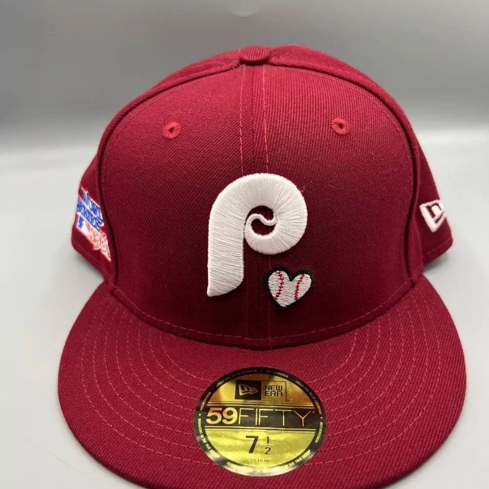 New Era Philadelphia Phillies Hat Men 7 1/2 59Fifty New Era Fitted Size ONE SIZE - 2 Thumbnail