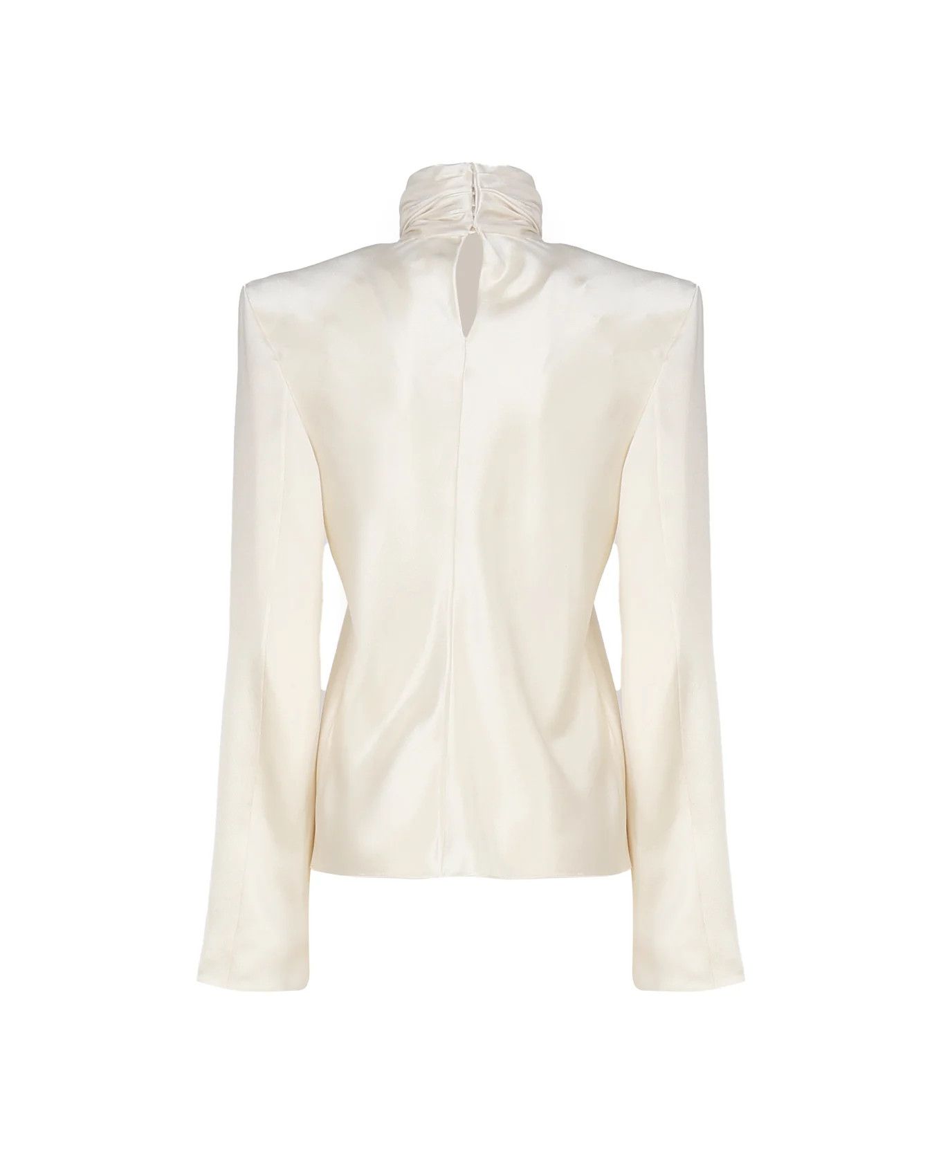 Saint Laurent Paris o1y0126 Blouse in Cream Size M / US 6-8 / IT 42-44 - 3 Thumbnail