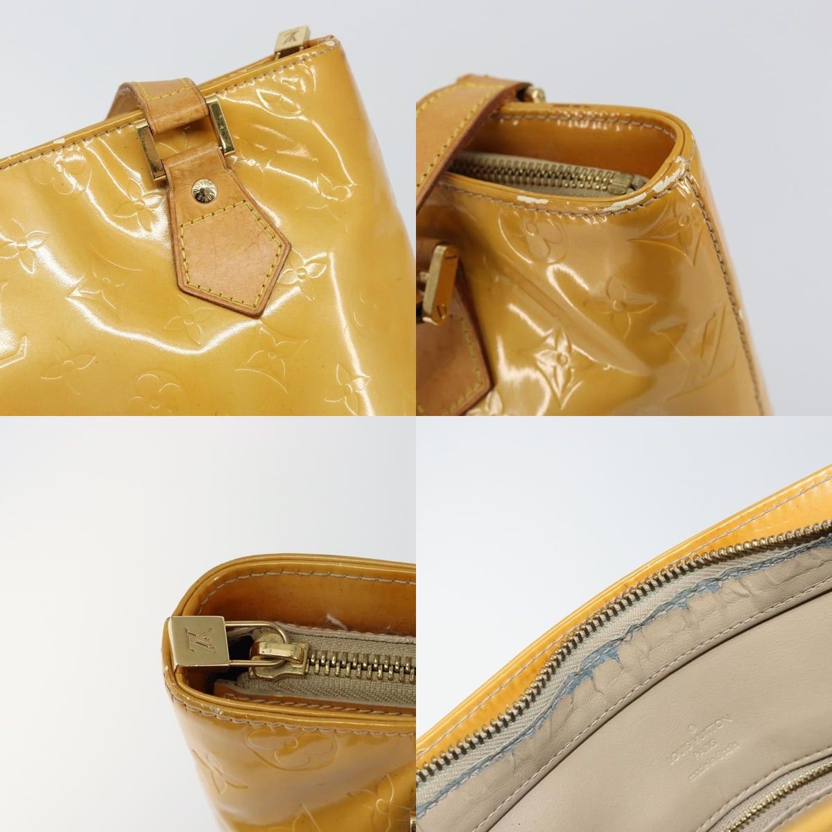 Louis Vuitton LOUIS VUITTON Monogram Vernis Houston Hand Bag Beige M91004 Size ONE SIZE - 11 Thumbnail