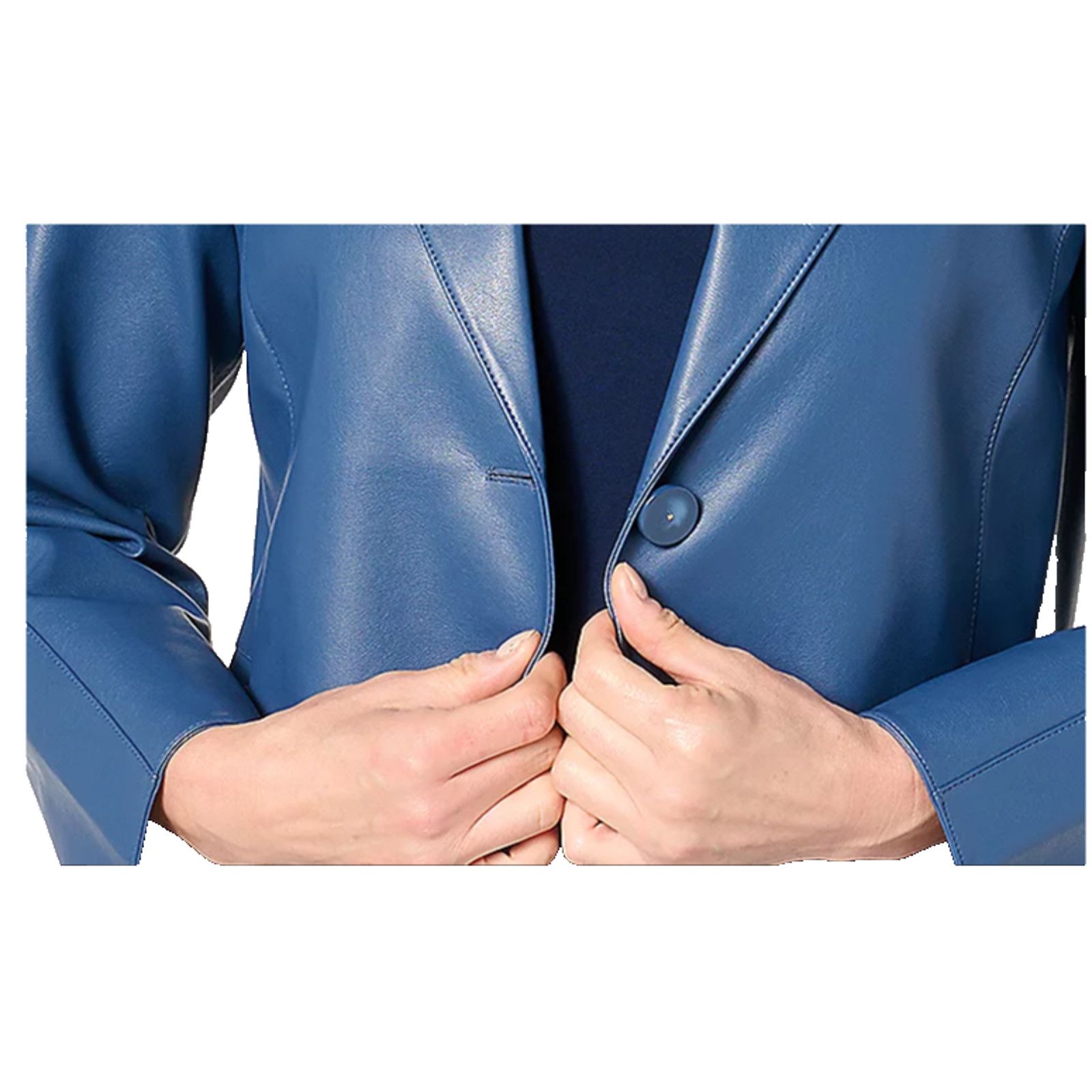 Denim & Co. Dennis Basso Regular Luxe Faux Leather Jacket Blis M A659814 Size M / US 6-8 / IT 42-44 - 2 Thumbnail