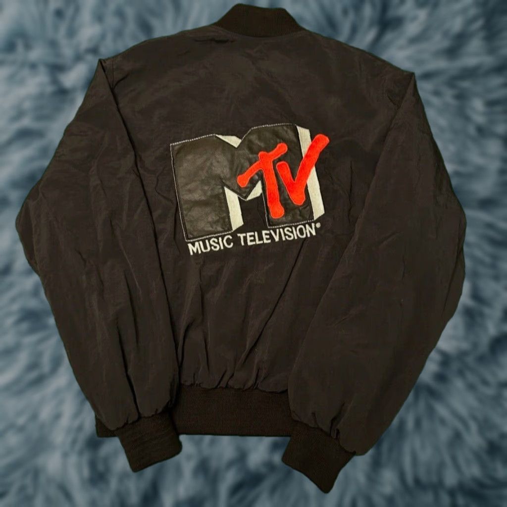Vintage VINTAGE MTV Music TV Promo VTG Bomber Jacket Mens Large Hip Hop Black Jacket Size US L / EU 52-54 / 3 - 1 Thumbnail