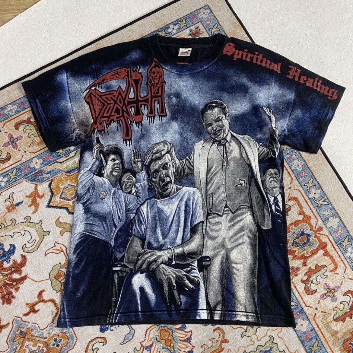 4GSELLER Vintage death " spiritual healing " band tee Size US M / EU 48-50 / 2 - 1 Thumbnail