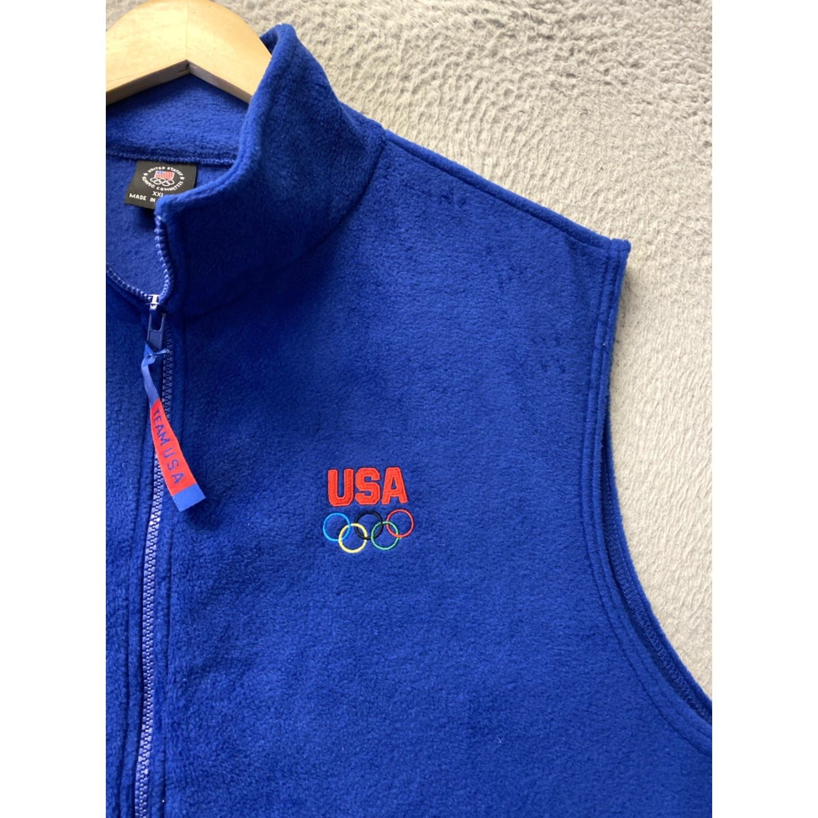 Vintage Mens USA America Olympics Zip Up Blue America Fleece Vest Jacket XXL 148-18 Size US XXL / EU 58 / 5 - 2 Thumbnail