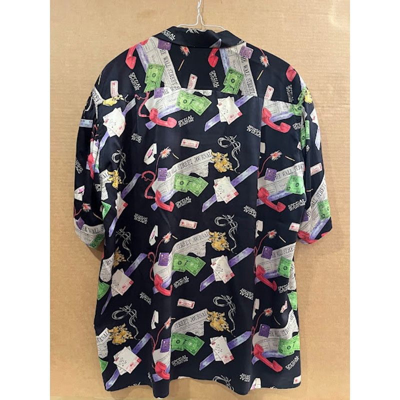 Nicole Miller × Vintage VTG 90s Nicole Miller Shirt Silk Wall Street Journal Sz L Size US L / EU 52-54 / 3 - 2 Thumbnail