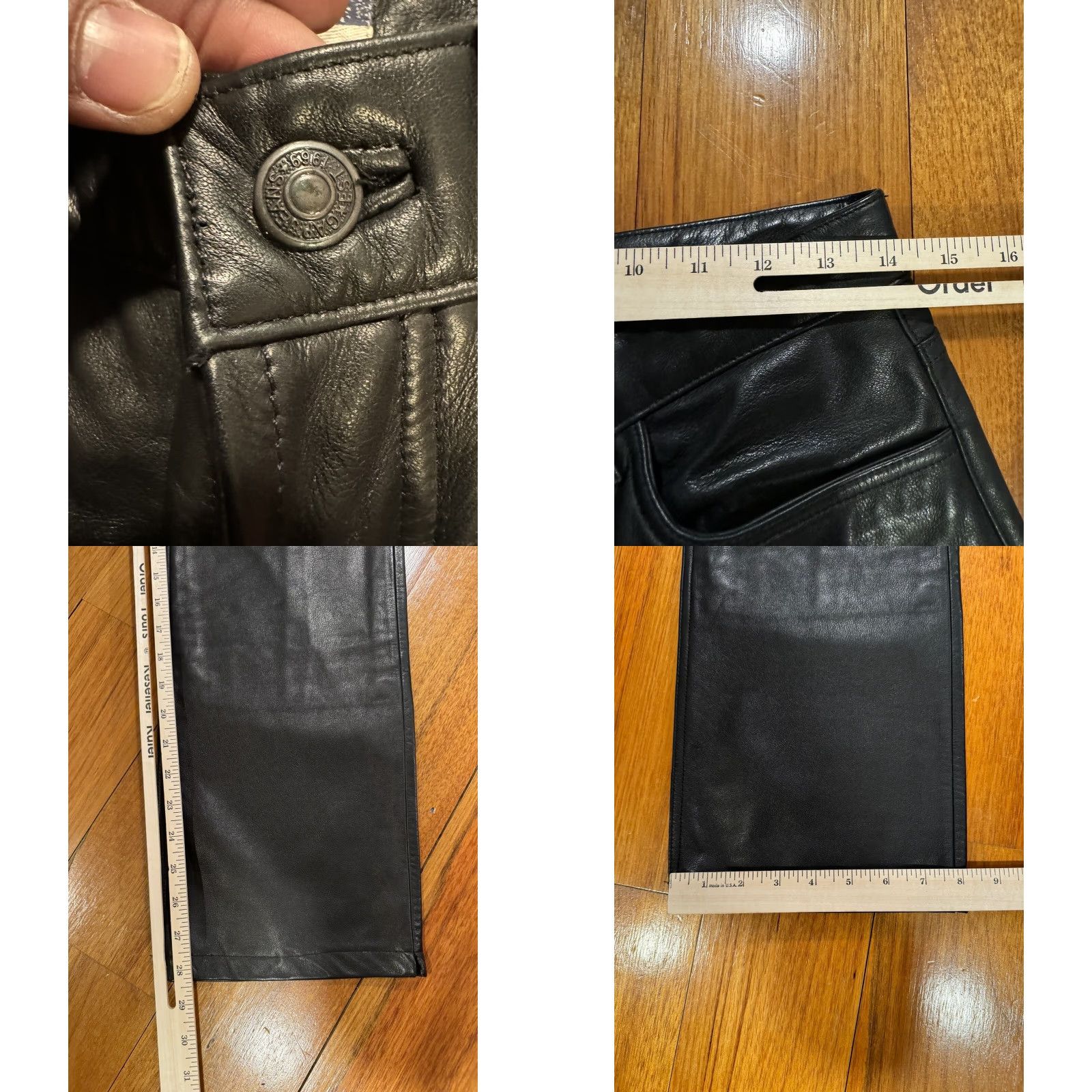 Gap GAP Black Leather Biker Pants 30x28 - Iconic Jeans, Leather, Pants, Regular, Men, Vintage, 30, 28 Inseam Size US 30 / EU 46 - 9 Thumbnail