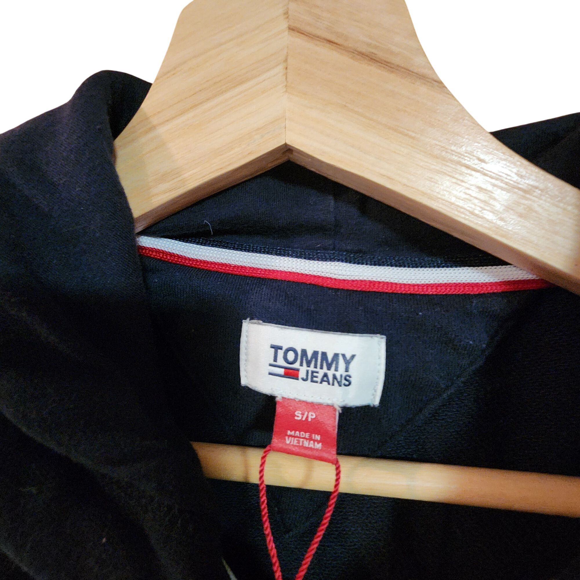 Tommy Jeans Tommy Jeans Navy Hoodie Sweatshirt With Red & White Stripes Size S / US 4 / IT 40 - 3 Thumbnail