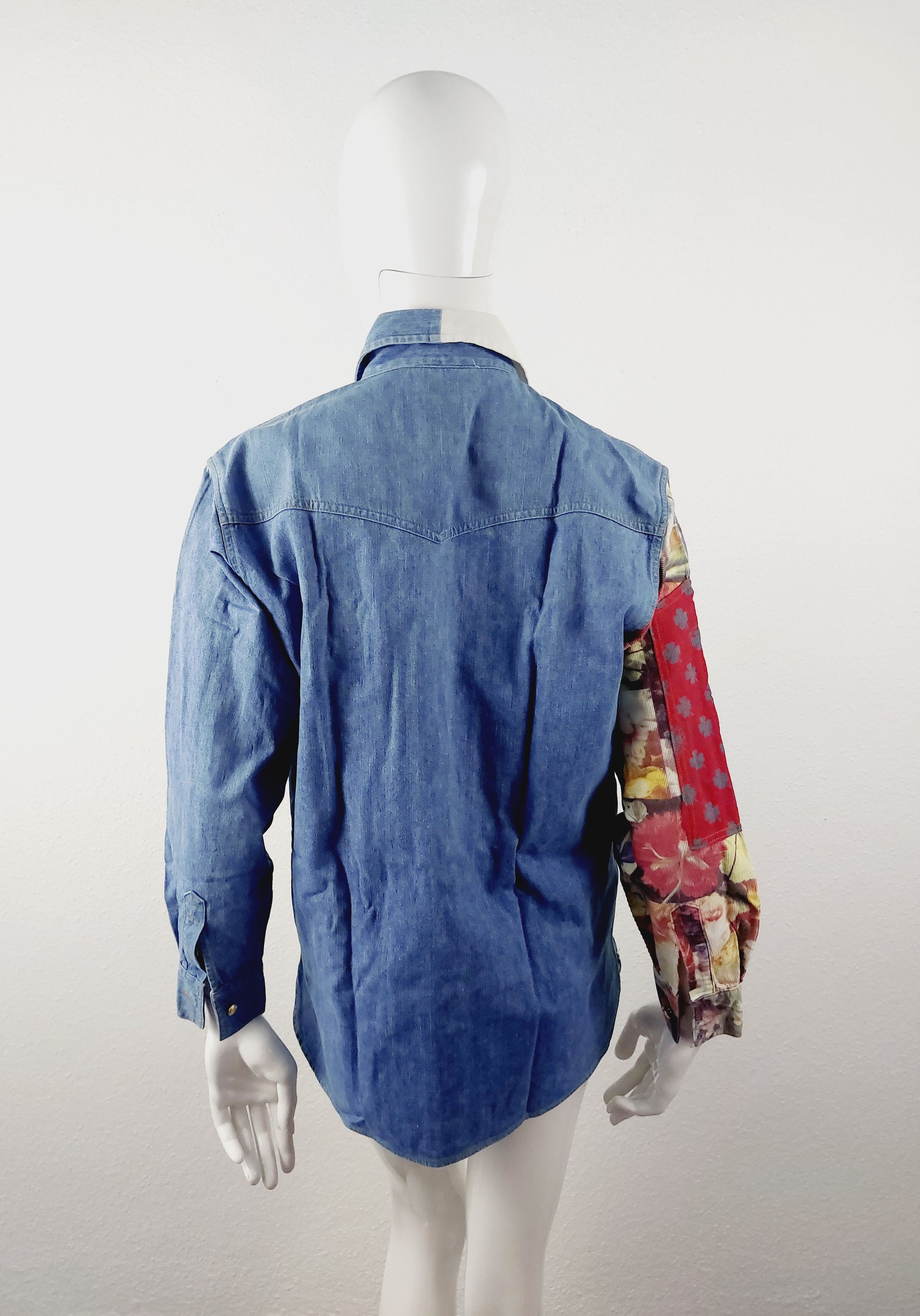 Moschino Moschino Jeans Patchwork Jeans Denim Ruffled Tartan Shirt Size US XS / EU 42 / 0 - 2 Thumbnail
