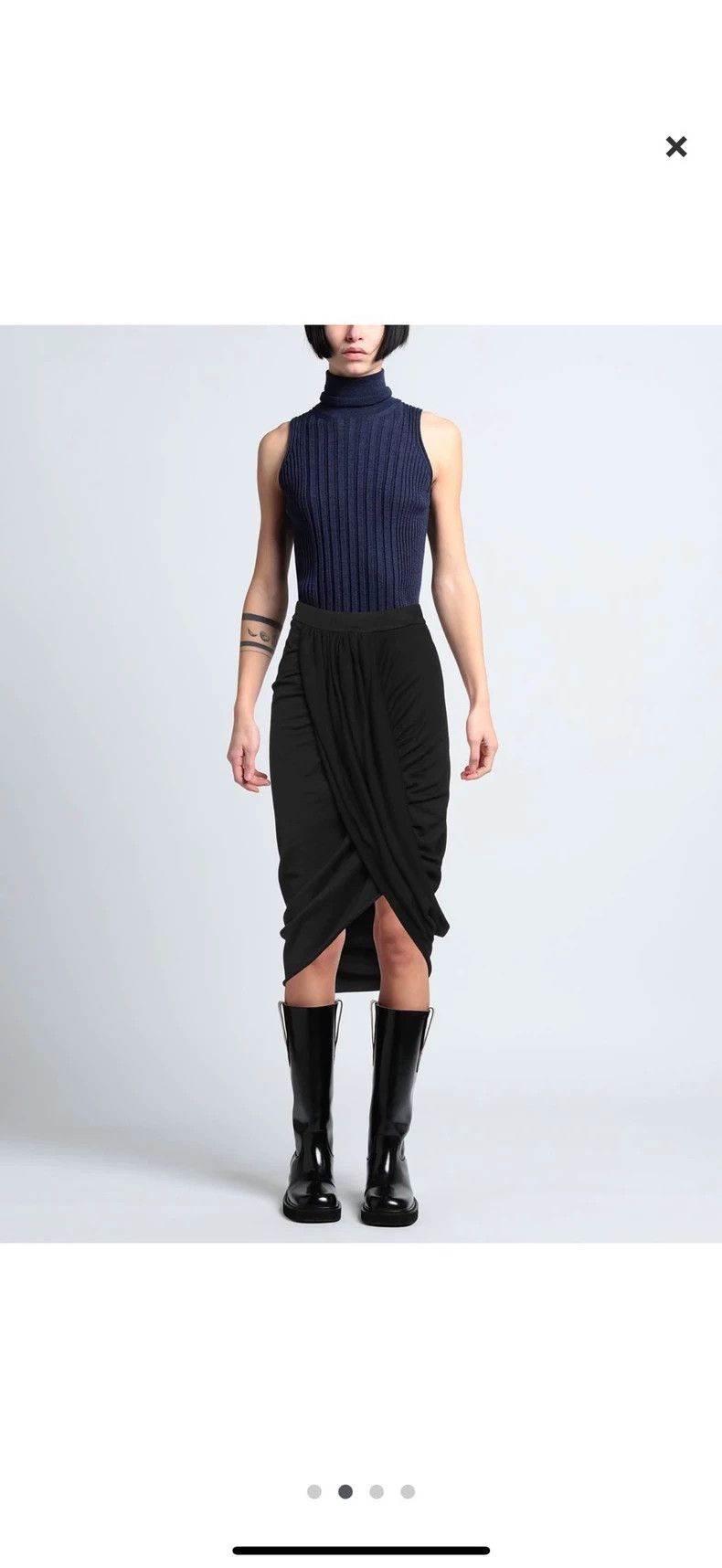 DRIES VAN NOTEN size:M Black pleated skirt