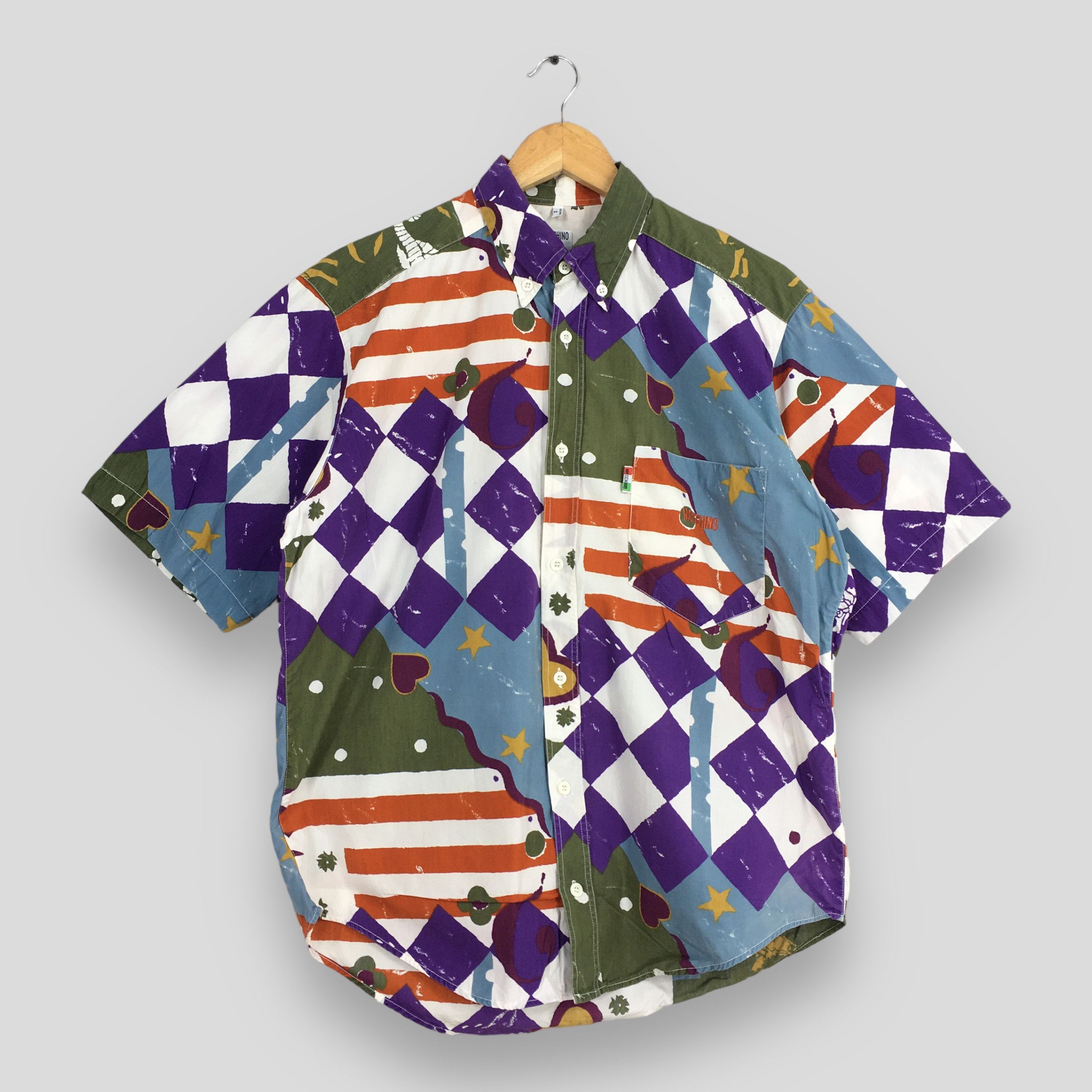 Vintage Moschino Jeans Abstract Pop Art Retro Shirt Casual S