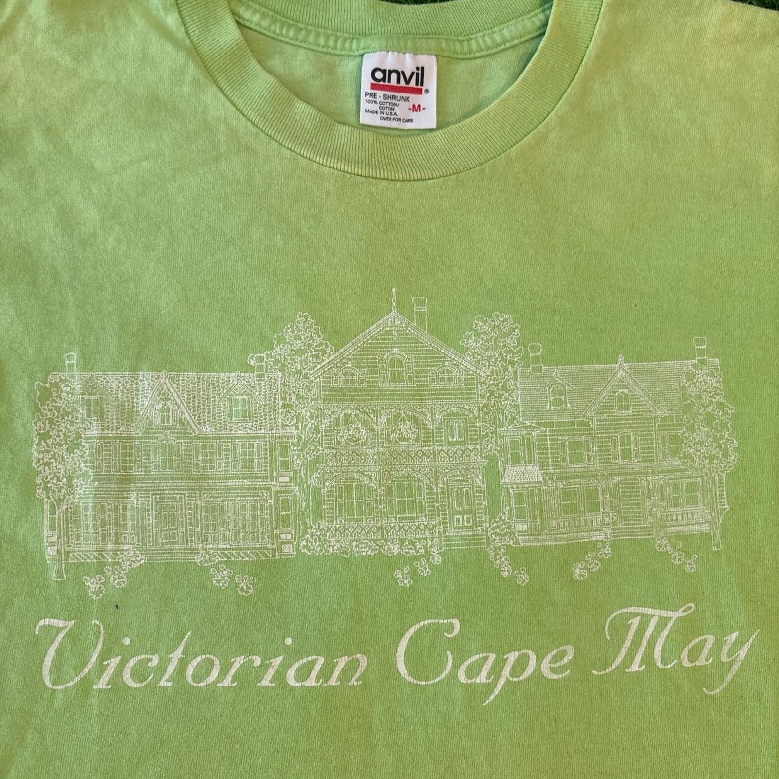 Anvil Vintage Lime Green Victorian Cape May Graphic Tee Size US M / EU 48-50 / 2 - 3 Thumbnail