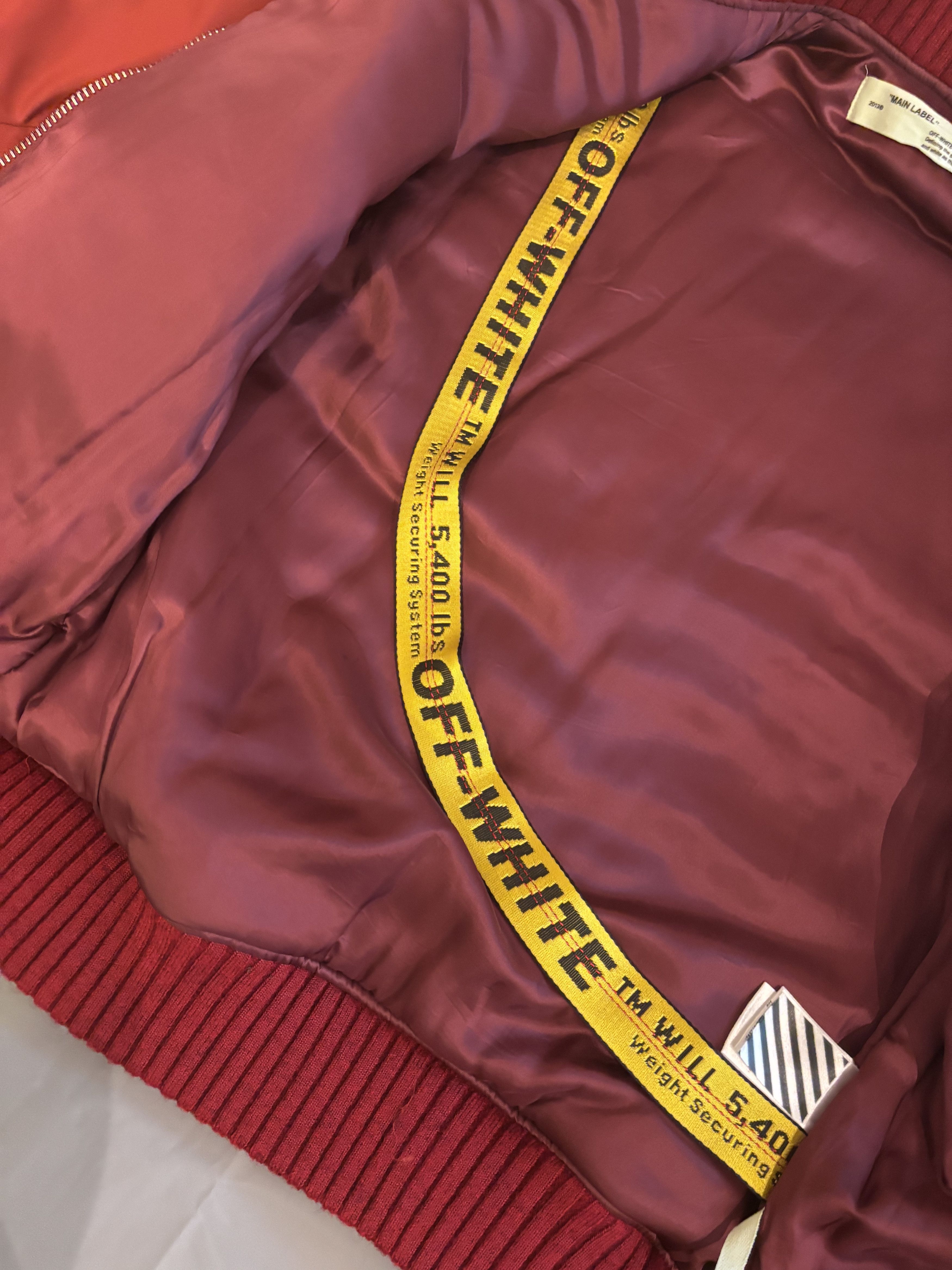 Off-White Veste bombers en nylon bordeaux Off-White en tbe Size US L / EU 52-54 / 3 - 9 Thumbnail