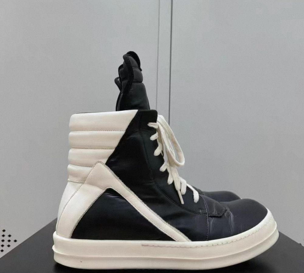 Rick Owens rick owens black leather sneakers size 41.5. Size US 8 / EU 41 - 3 Thumbnail