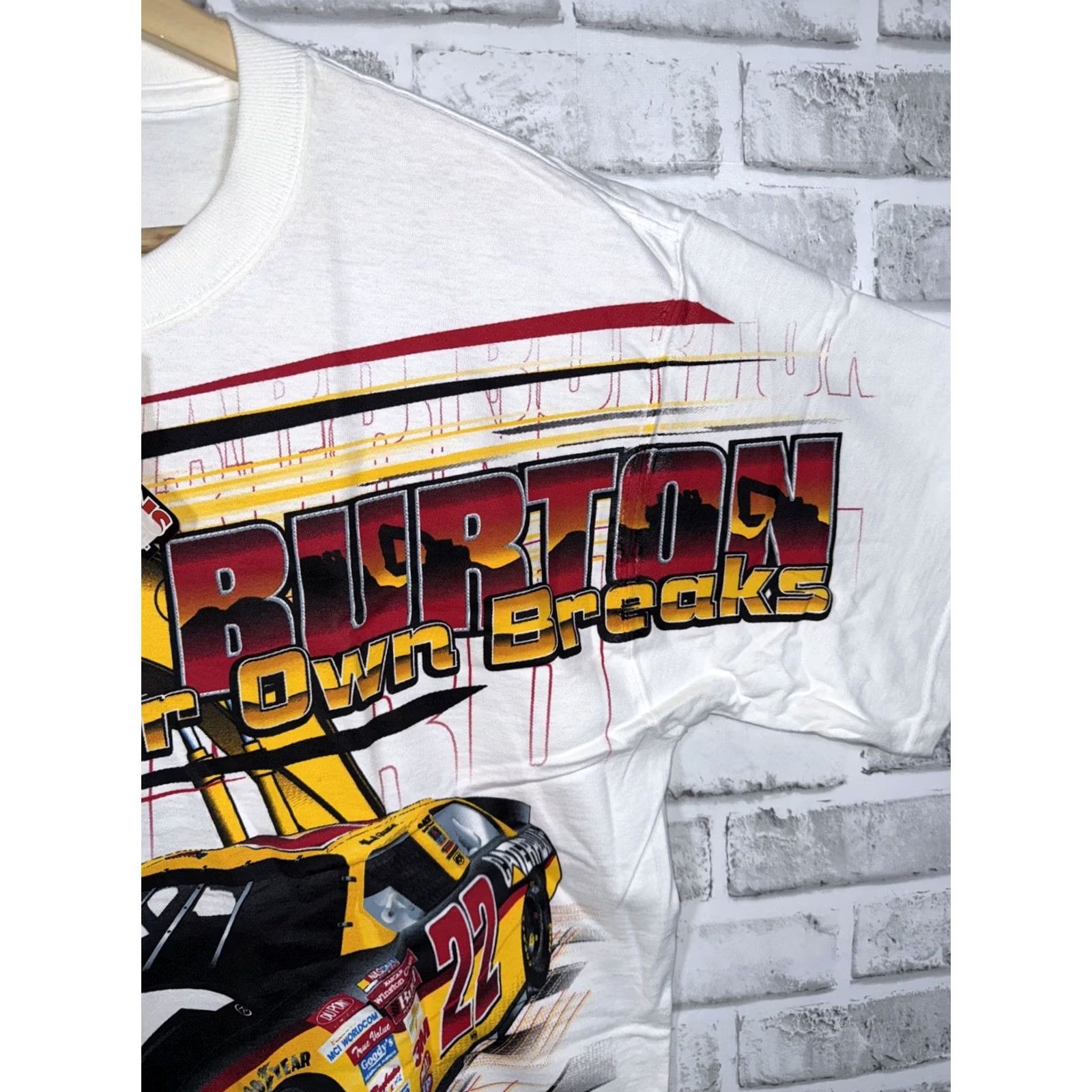 NASCAR VINTAGE NASCAR Ward Burton "Make Your Own Breaks" All Over CAT RACING MENS L NWT T-Shirt Size US L / EU 52-54 / 3 - 3 Thumbnail