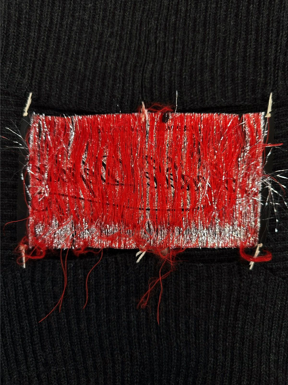 Maison Margiela AW04 Maison Margiela Lurex Knit ‘Big Tag’ Cut Out Top Size M / US 6-8 / IT 42-44 - 2 Thumbnail