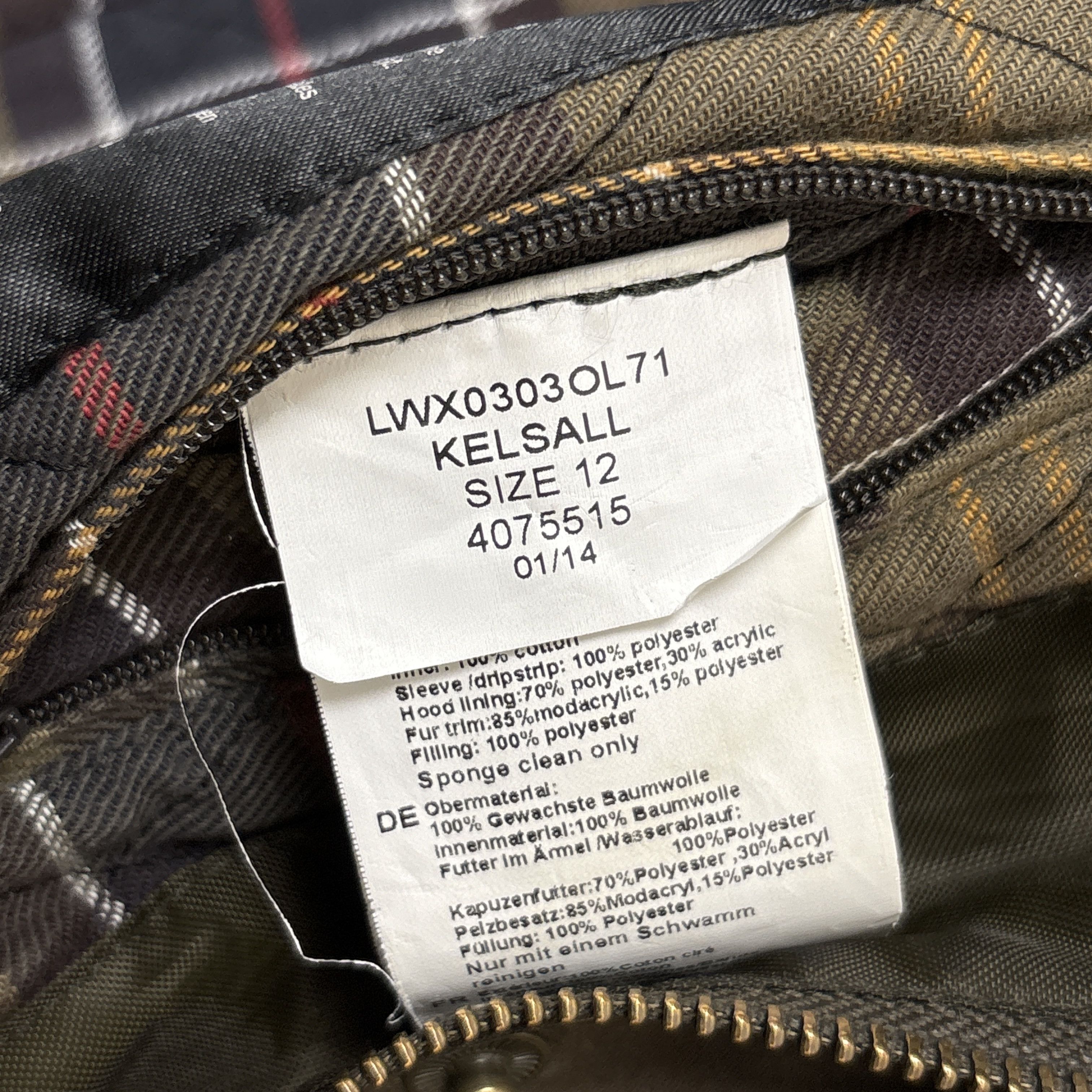 Barbour Barbour Wax Jacket Kelsall Womens Coat Faux Fur Tartan Lined Size M / US 6-8 / IT 42-44 - 23 Thumbnail