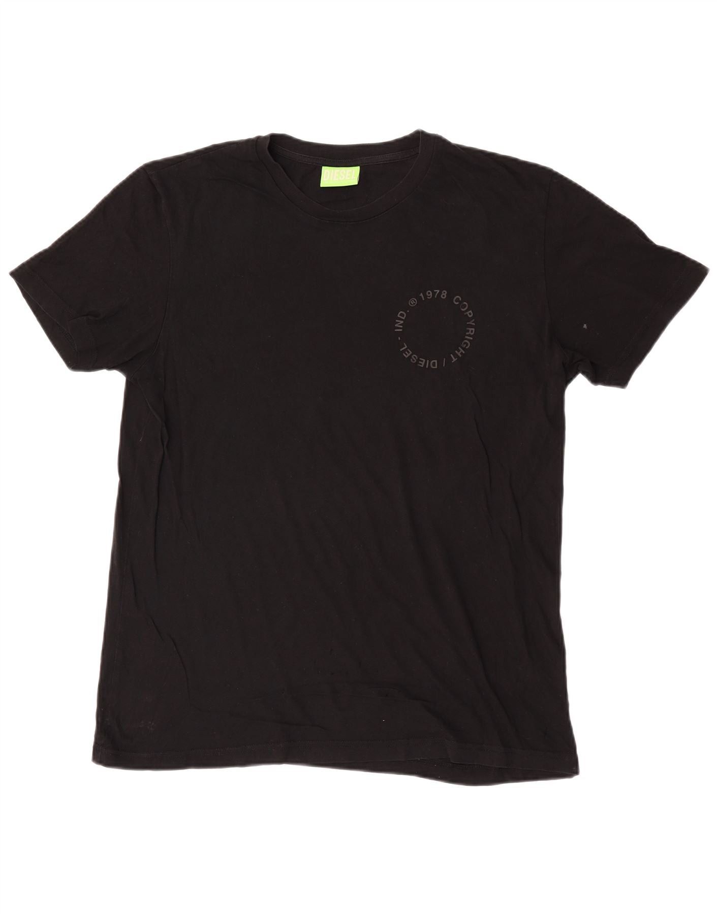 Diesel Mens Graphic T-Shirt Top XL Black Cotton Size US L / EU 52-54 / 3 - 1 Thumbnail
