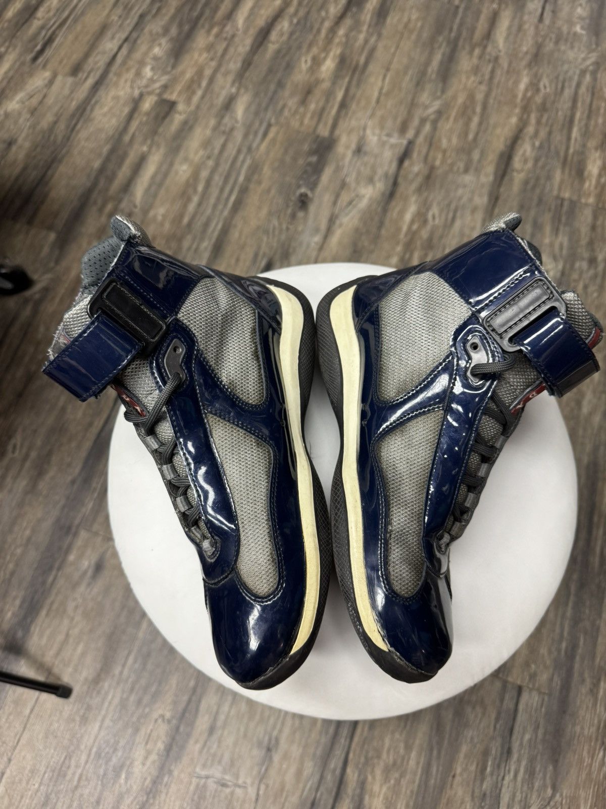 Prada PRADA DARK BLUE PATENT LEATHER HITOP CUPS Size US 9 / EU 42 - 7 Thumbnail