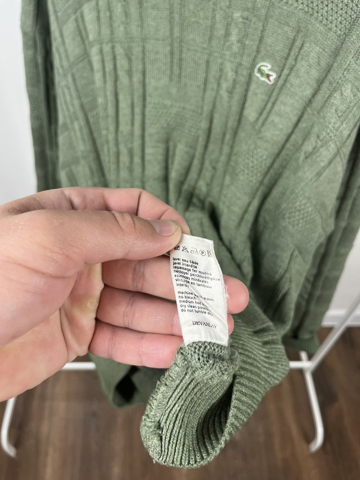 Lacoste × Vintage Vintage Lacoste Green 3D Knit Sweater Pullover Size 6 Size US XL / EU 56 / 4 - 8 Thumbnail