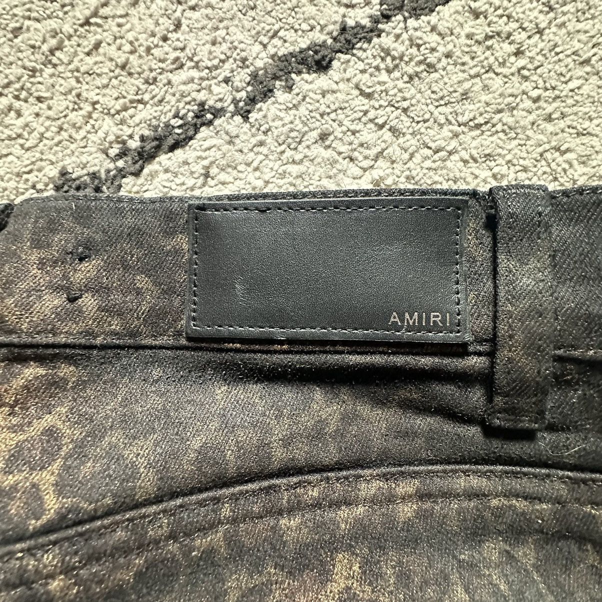 Amiri Amiri 2018 Runway Cheetah Print Coated Denim Size US 31 - 10 Thumbnail