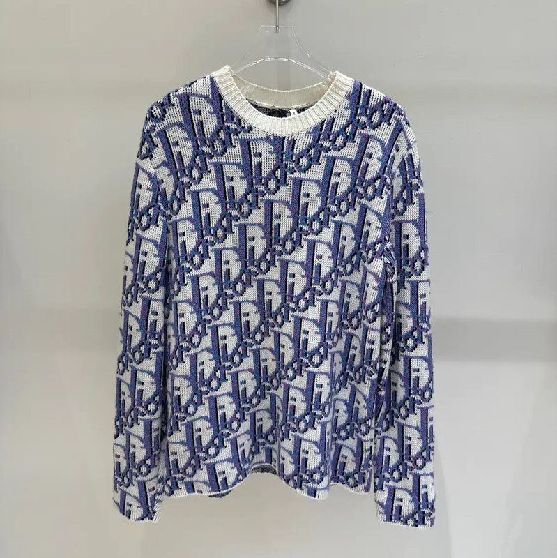 Dior Dior Purple Wool Logo Long Sleeve Sweater 0089 Size S / US 4 / IT 40 - 1 Thumbnail