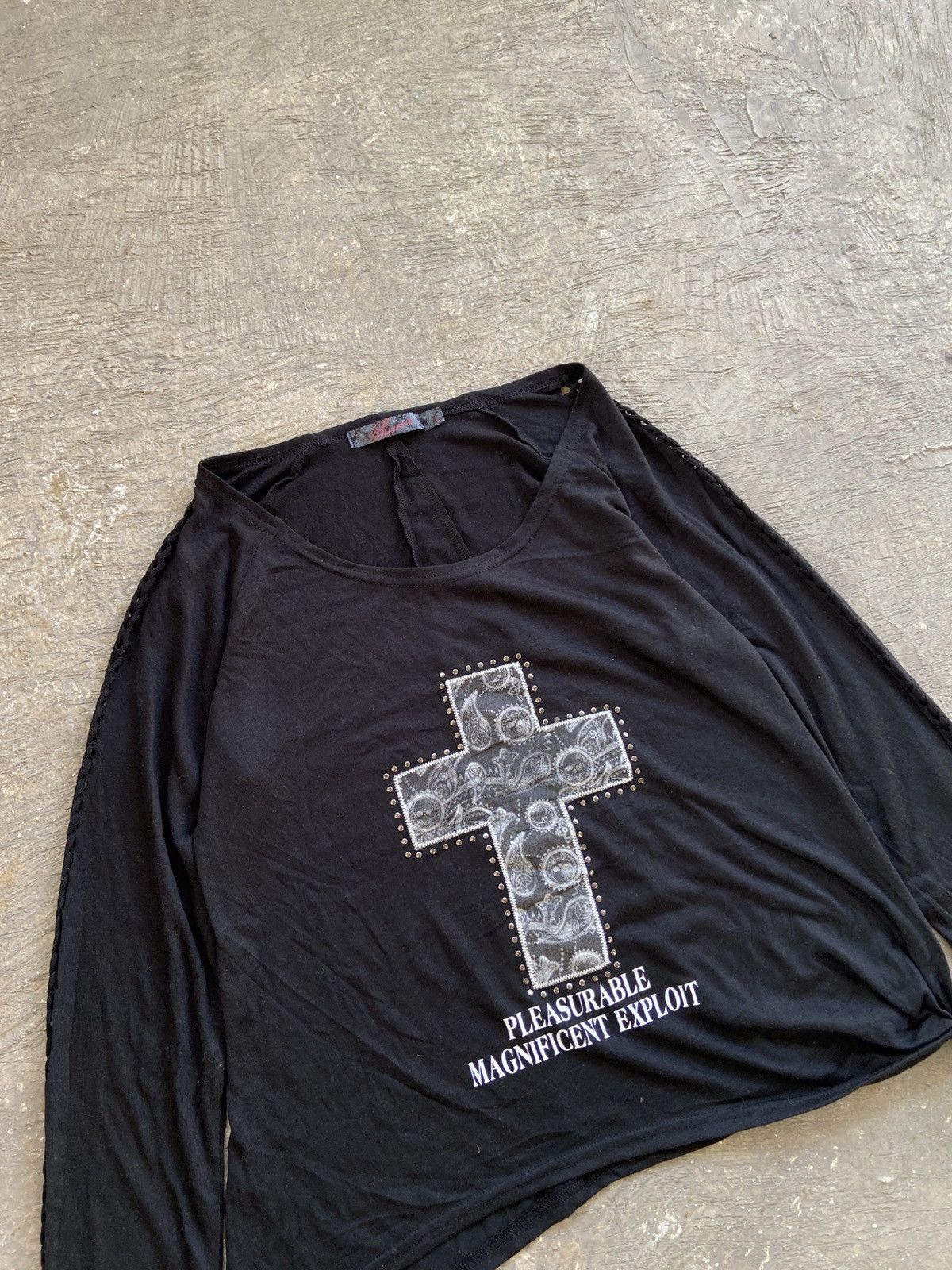 14th Addiction 2000s Sureve - Vkei Style Cross Rope Arm Long Slevee Tee Size L / US 10 / IT 46 - 2 Thumbnail