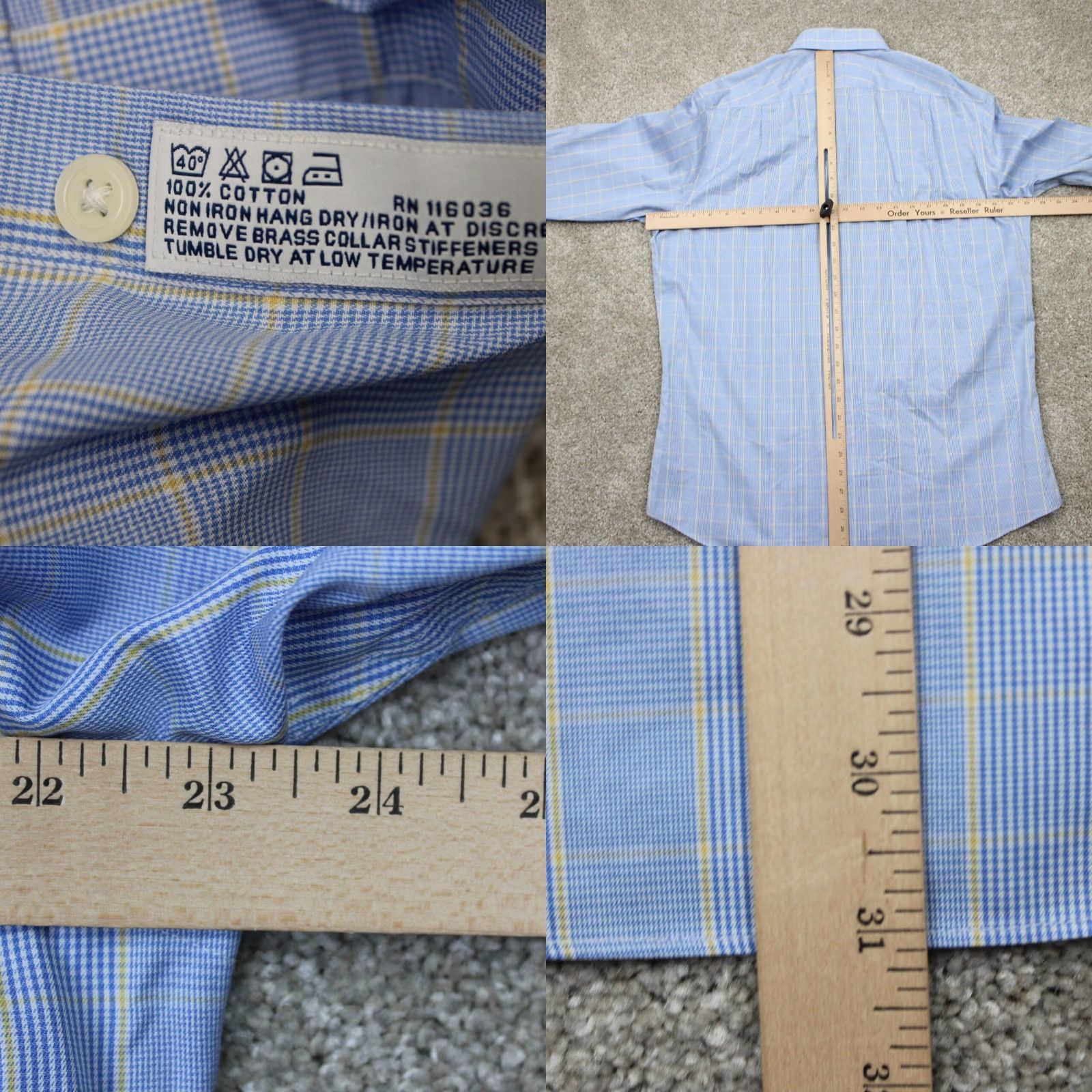 Charles Tyrwhitt Charles Tyrwhitt Dress Shirt Men 16 1/2 34 Blue/Yellow Non Iron Slim Fit Cotton Shirt Slim Mens Blue 16.5 34 Plaid Button-Down Collar Size 46R - 9 Thumbnail