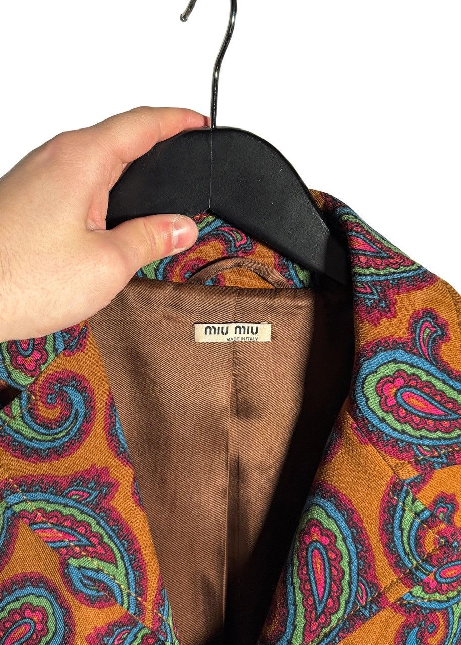 Miu Miu Miu Miu Brown Paisley Print Open Coat Size M / US 6-8 / IT 42-44 - 4 Thumbnail