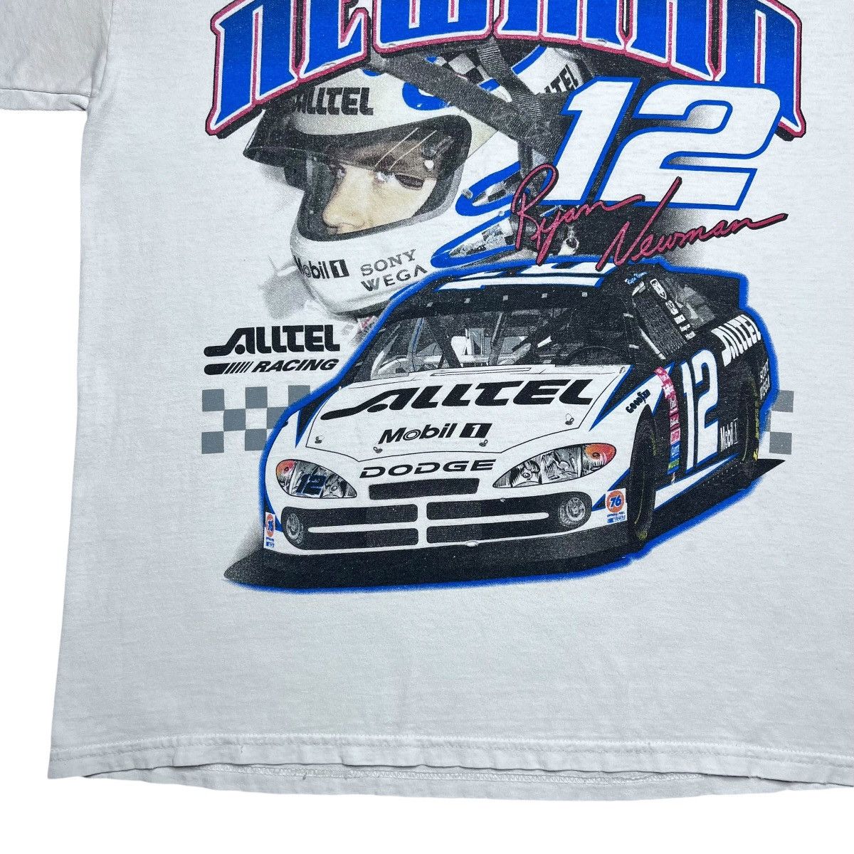 NASCAR Y2K Nascar Ryan Newman Dodge Mobil Double Sided Graphic Tee Size US XL / EU 56 / 4 - 8 Thumbnail
