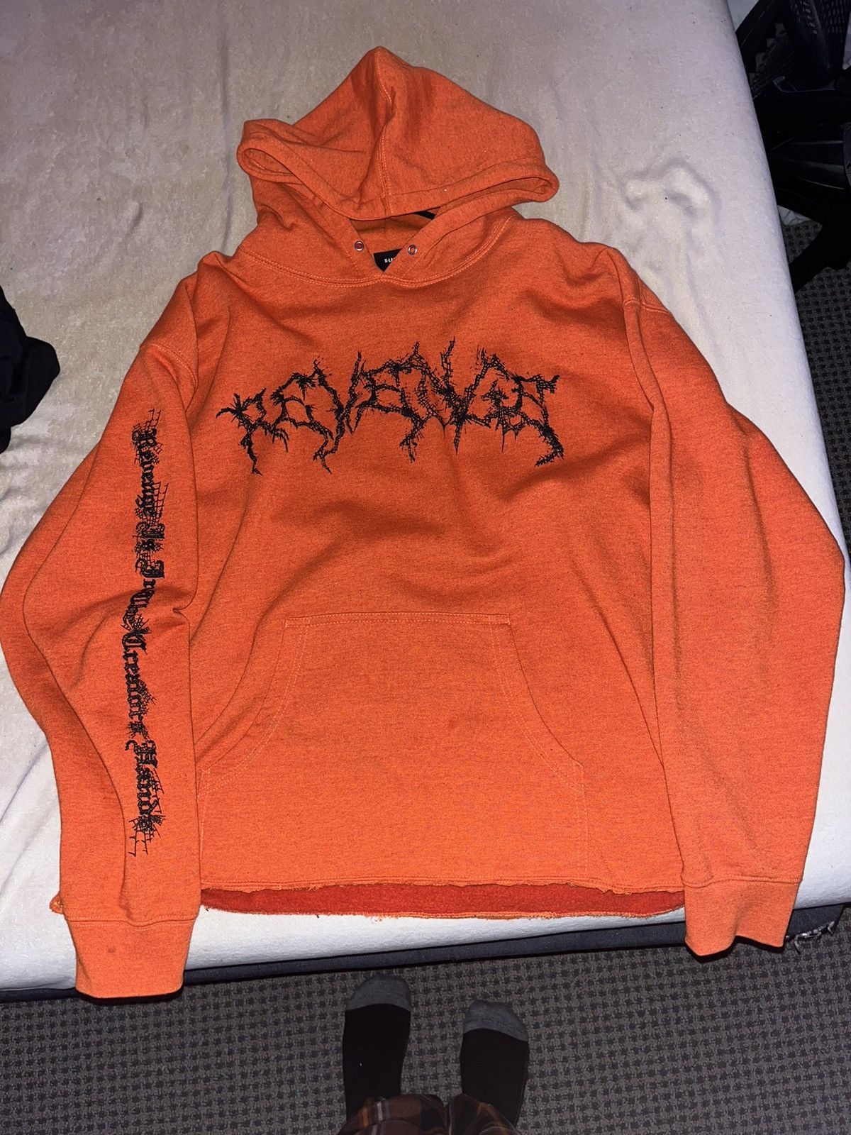 Image of Revenge Orange Lightining Spider Hoodie, Men's (Size XL)