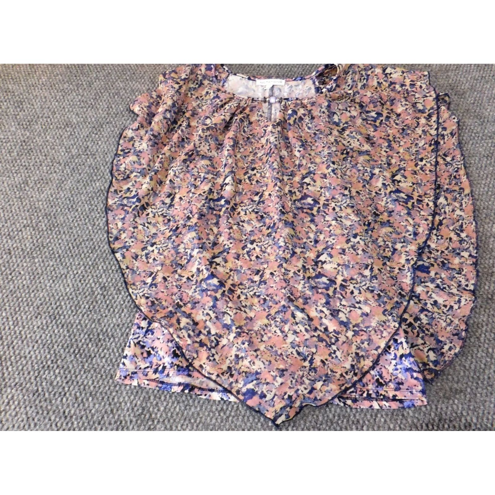 Vintage Notations Womens Blouse Small Purple Stretch Layered Top Classic Sleeveless Pullover Round Neck Geometric Pattern Size S / US 4 / IT 40 - 3 Thumbnail