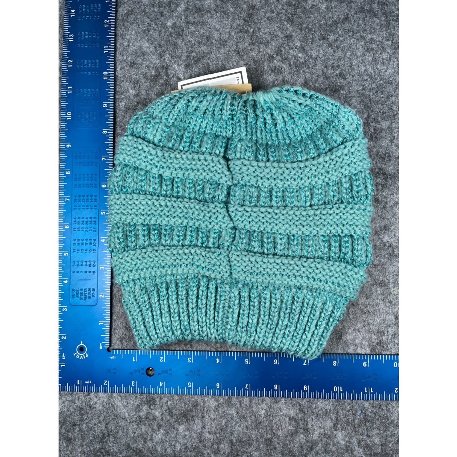 Vintage C.C Exclusive Beanie Women One Size Blue Knit Acrylic Sparkly Pony Tail Logo Hat Womens Size ONE SIZE - 4 Thumbnail