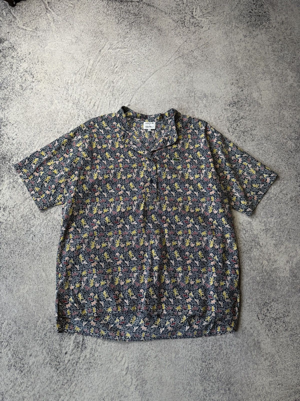 Japanese Brand Lacoste & Keith Haring Monogram Polo Shirt Y2K Size XS / US 0-2 / IT 36-38 - 4 Thumbnail