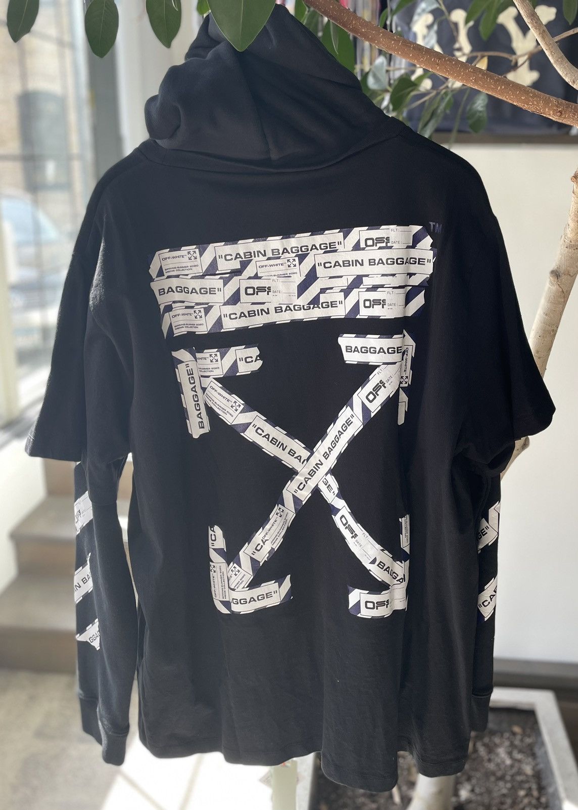Off-White OFF-WHITE Airport Tape Double Layered Hoodie Size US XL / EU 56 / 4 - 2 Thumbnail
