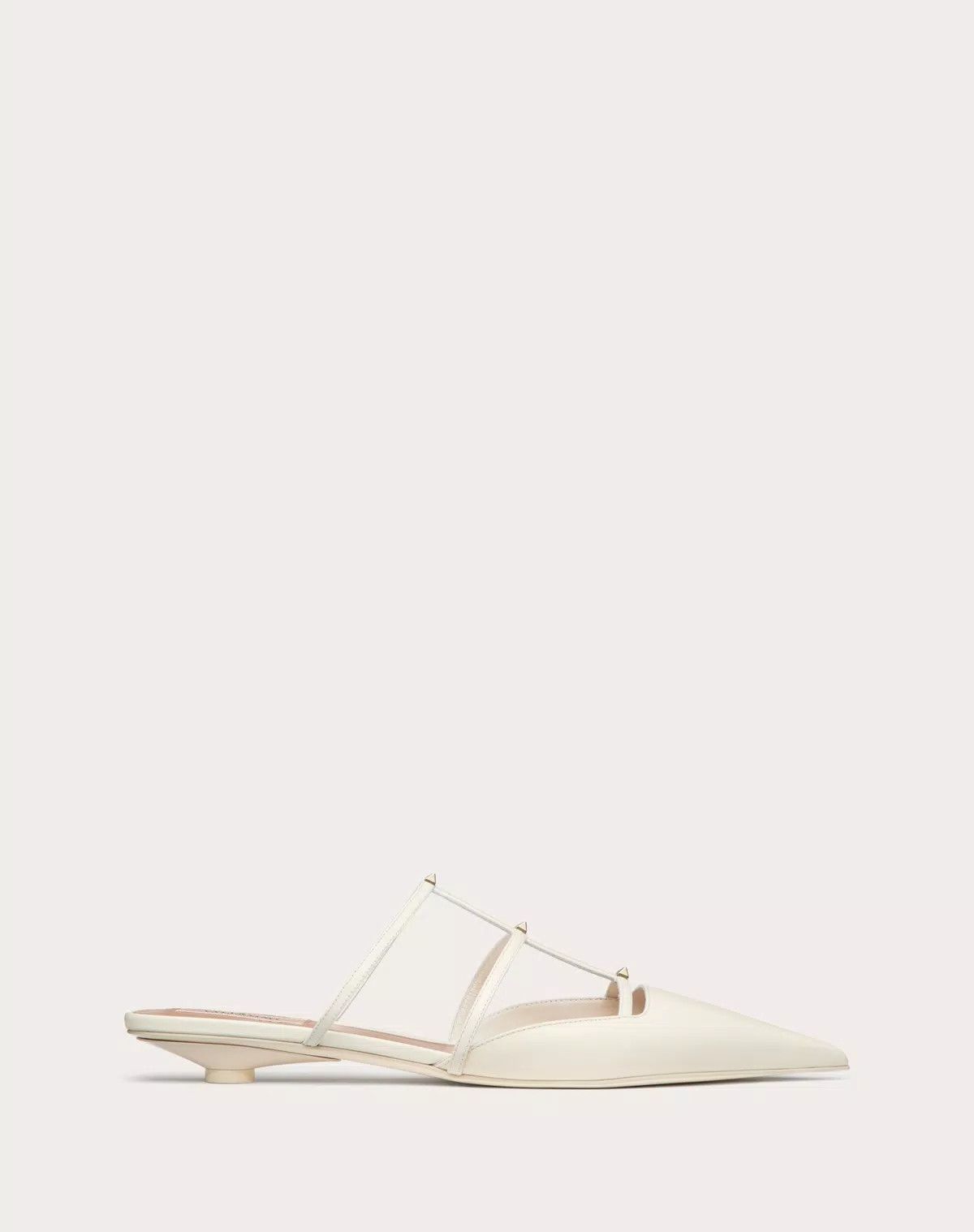 Valentino o1s1wg110426 Rockstud Wispy Calfskin Mules in Ivory Size US 6 / IT 36 - 1 Thumbnail