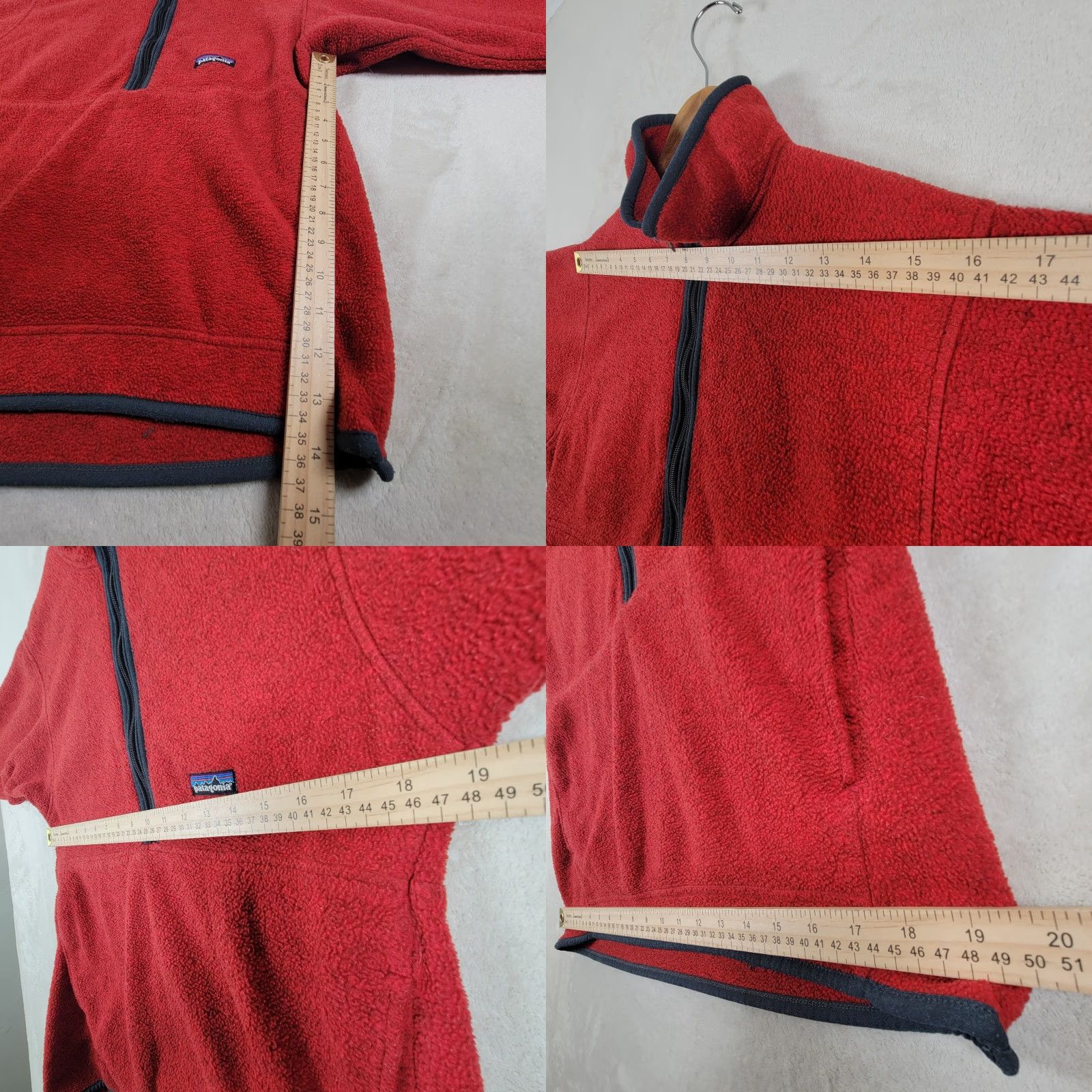 Patagonia VINTAGE Patagonia Synchilla Marsupial Pullover 1/4 Zip Red Blue Mens S Jacket Size S / US 4 / IT 40 - 8 Thumbnail