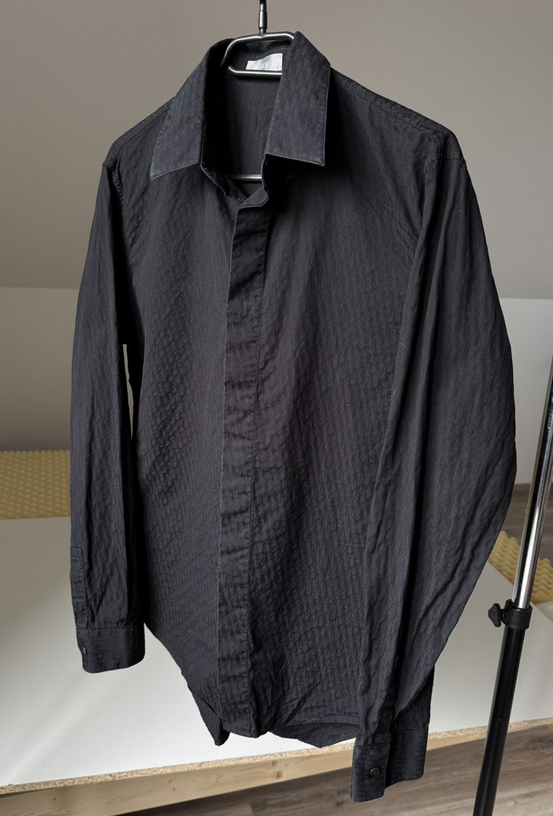 Dior Dior Black Monogram Shirt Hidden Buttons Long Sleeve Size US S / EU 44-46 / 1 - 4 Thumbnail