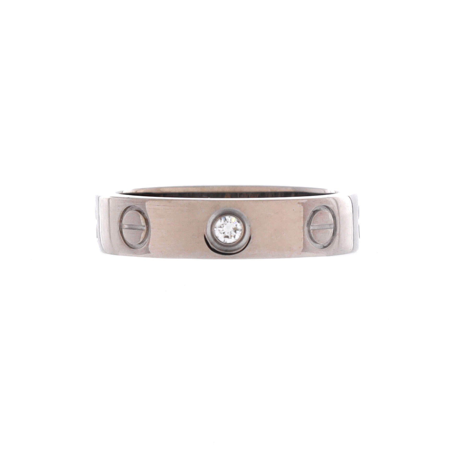 Cartier Love Wedding Band 1 Diamond Ring Size ONE SIZE - 1 Thumbnail