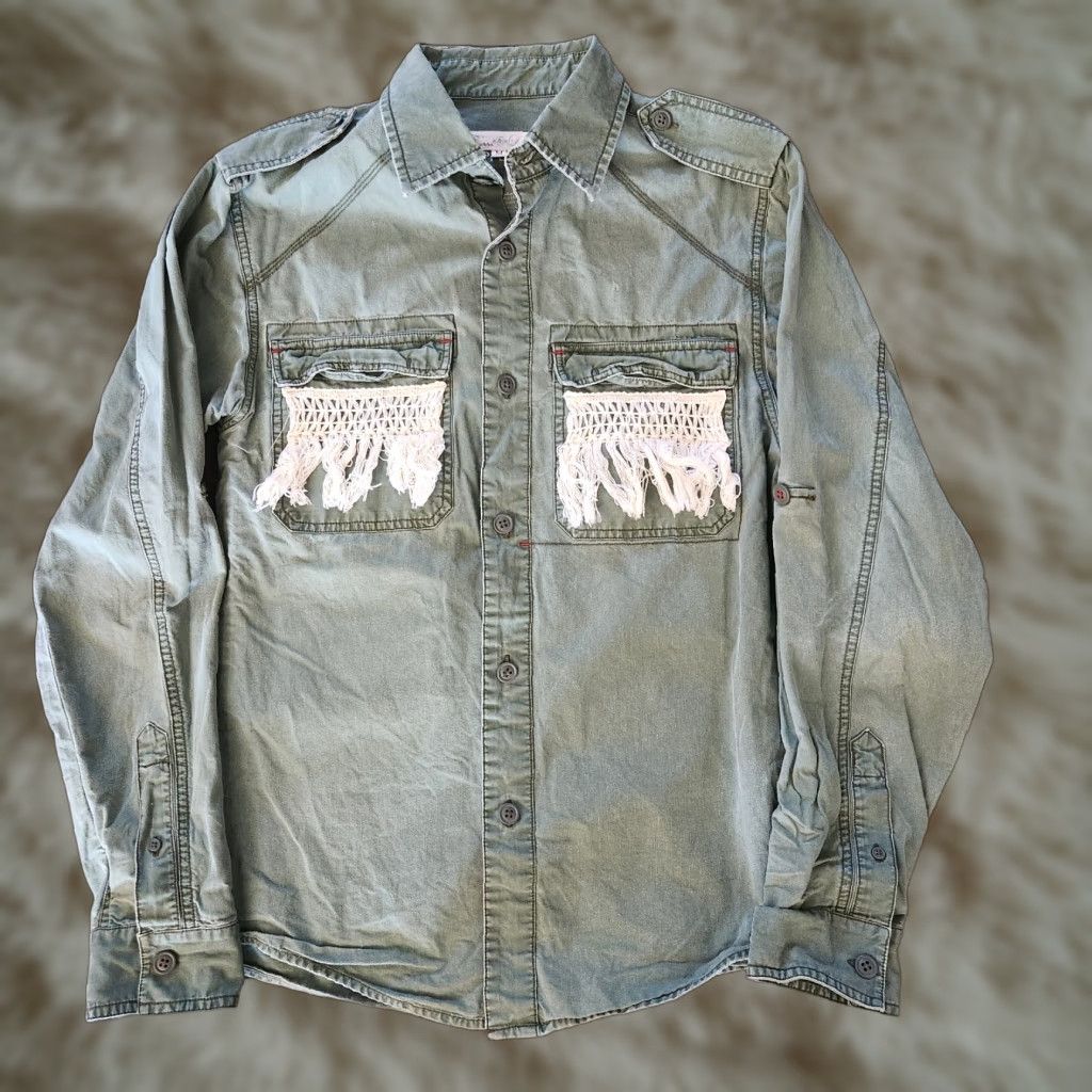 Mossimo VINTAGE Mossimo Jacket Womens Lace Green Button Up Hippie Casual M Size M / US 6-8 / IT 42-44 - 1 Thumbnail