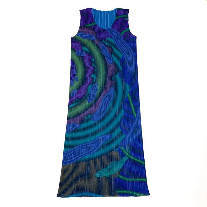 Issey Miyake Issey Miyake size:F Blue rare artist collaboration pleated Size M / US 6-8 / IT 42-44 - 1 Thumbnail