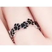Handmade Paw Print Ring New Silver Black Dogs Cats Animal Rescue Pet Size ONE SIZE - 6 Thumbnail