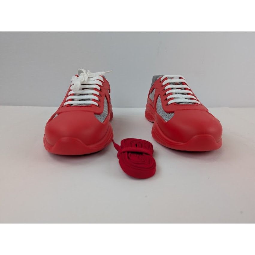 Prada o1rshd1 Calzature Uomo Icon Soft Lace Up Sneaker in Rosso Size US 9 / EU 42 - 10 Thumbnail