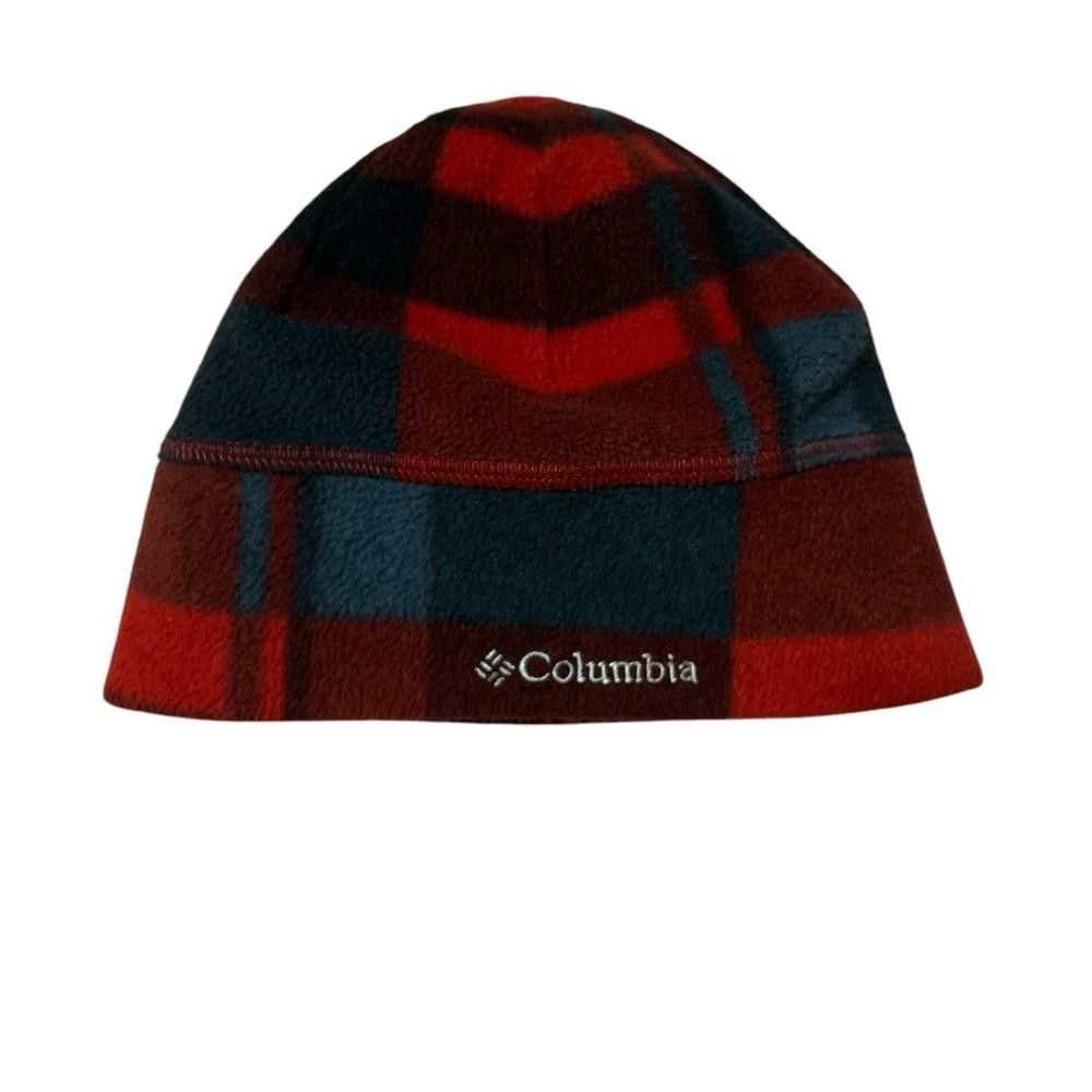 Columbia Columbia Fleece Beanie - Red and Grey Plaid - L/XL Size ONE SIZE - 1 Thumbnail