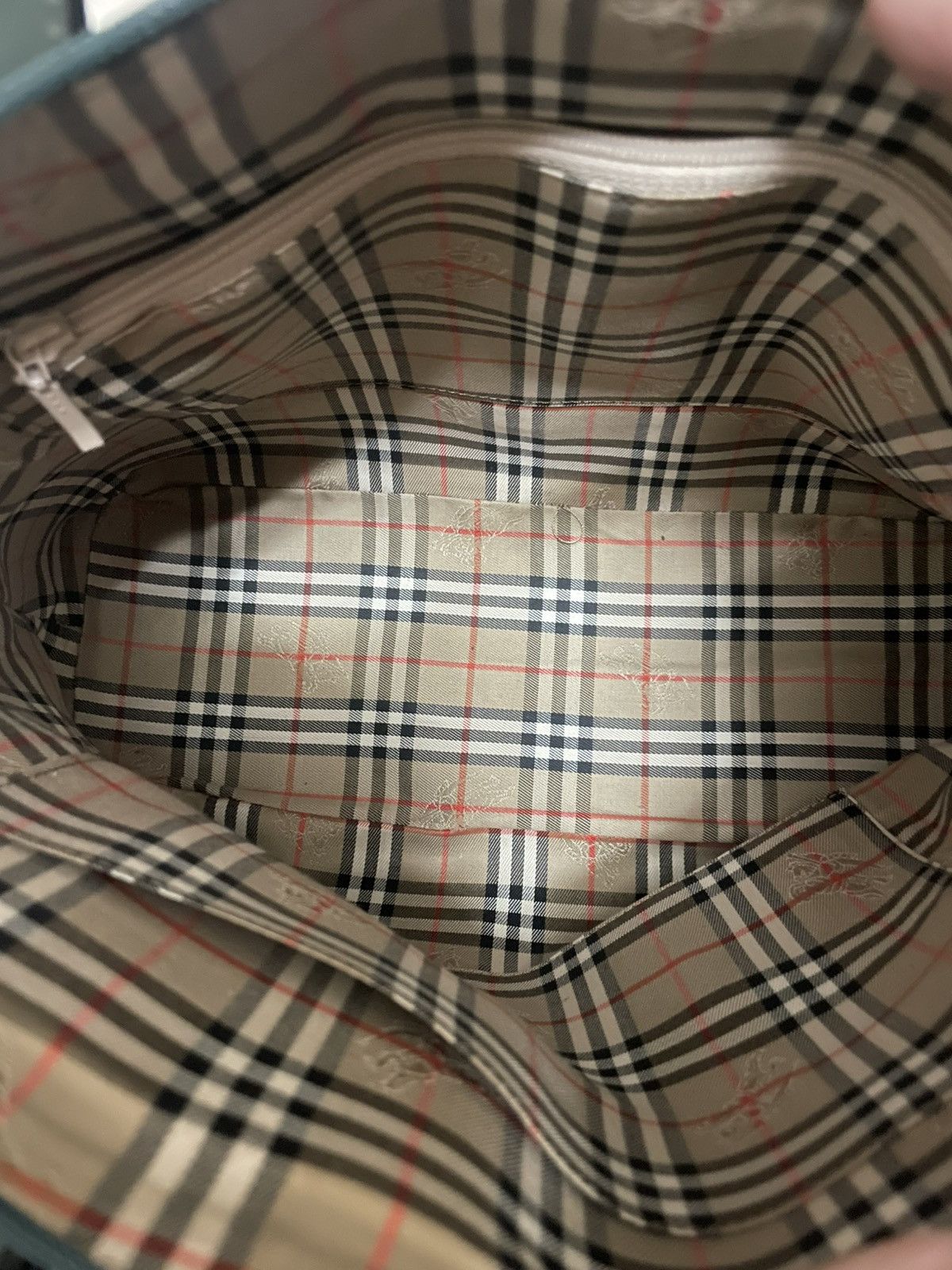 Burberry Vintage Burberrys Nova Check Green Leather Bag Size ONE SIZE - 4 Thumbnail