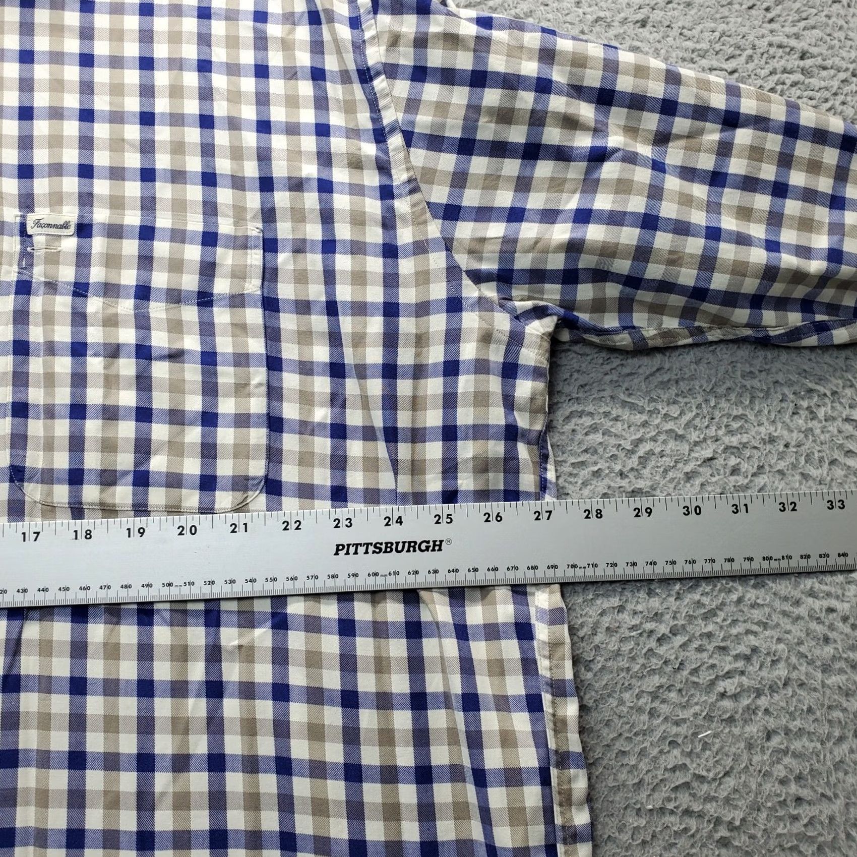 Faconnable Façonnable Shirt Men 2XL Multi Check Relaxed Button-Down Chest Pocket Collar Shirt Size US XXL / EU 58 / 5 - 4 Thumbnail