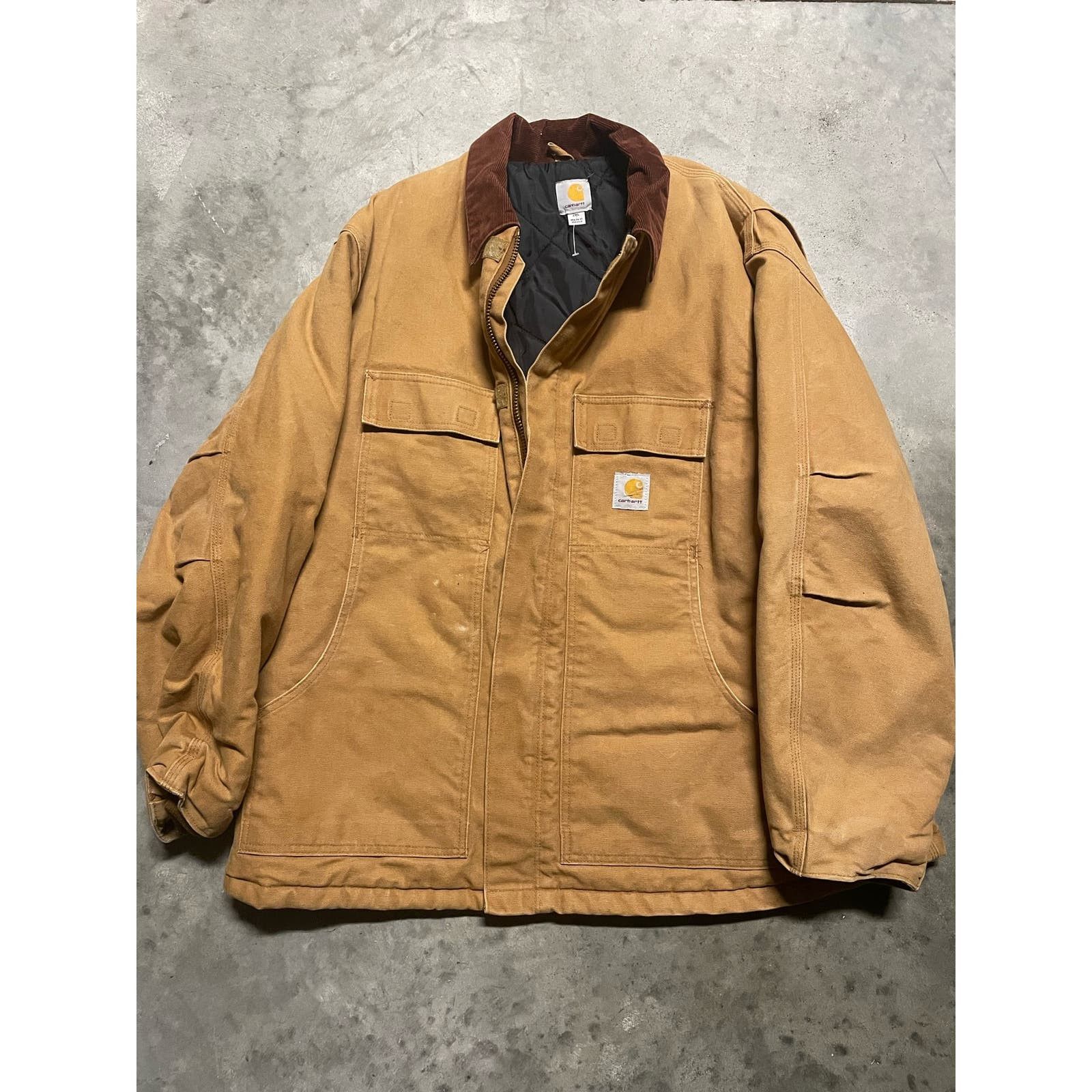 image of Carhartt C003-Brn Traditional Firm Duck Lined Jacket in Tan, Men's (Size 2XL)