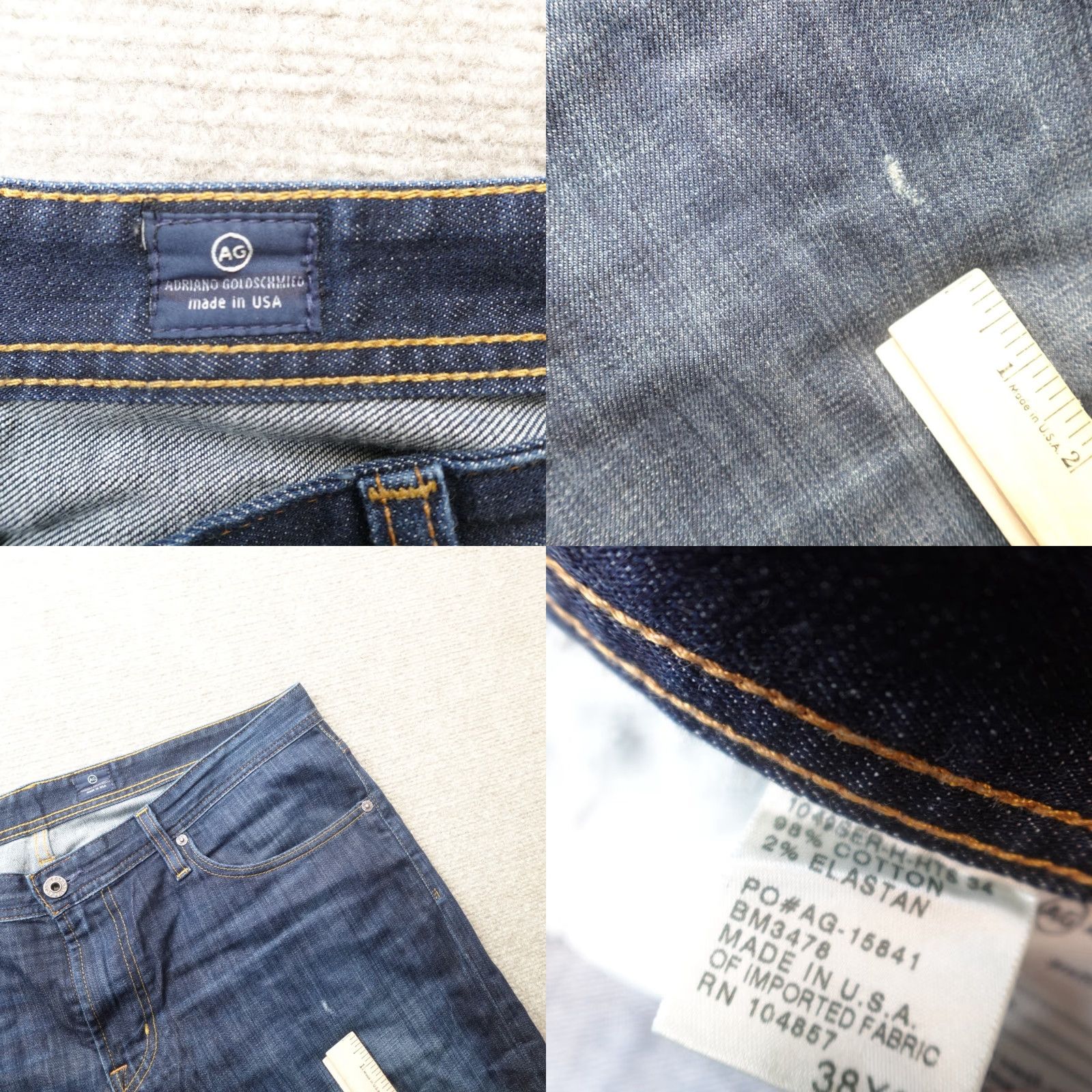 Vintage The Protege AJ Jeans 38 x 32 Blue Cotton Straight Made in USA Size US 38 / EU 54 - 8 Thumbnail