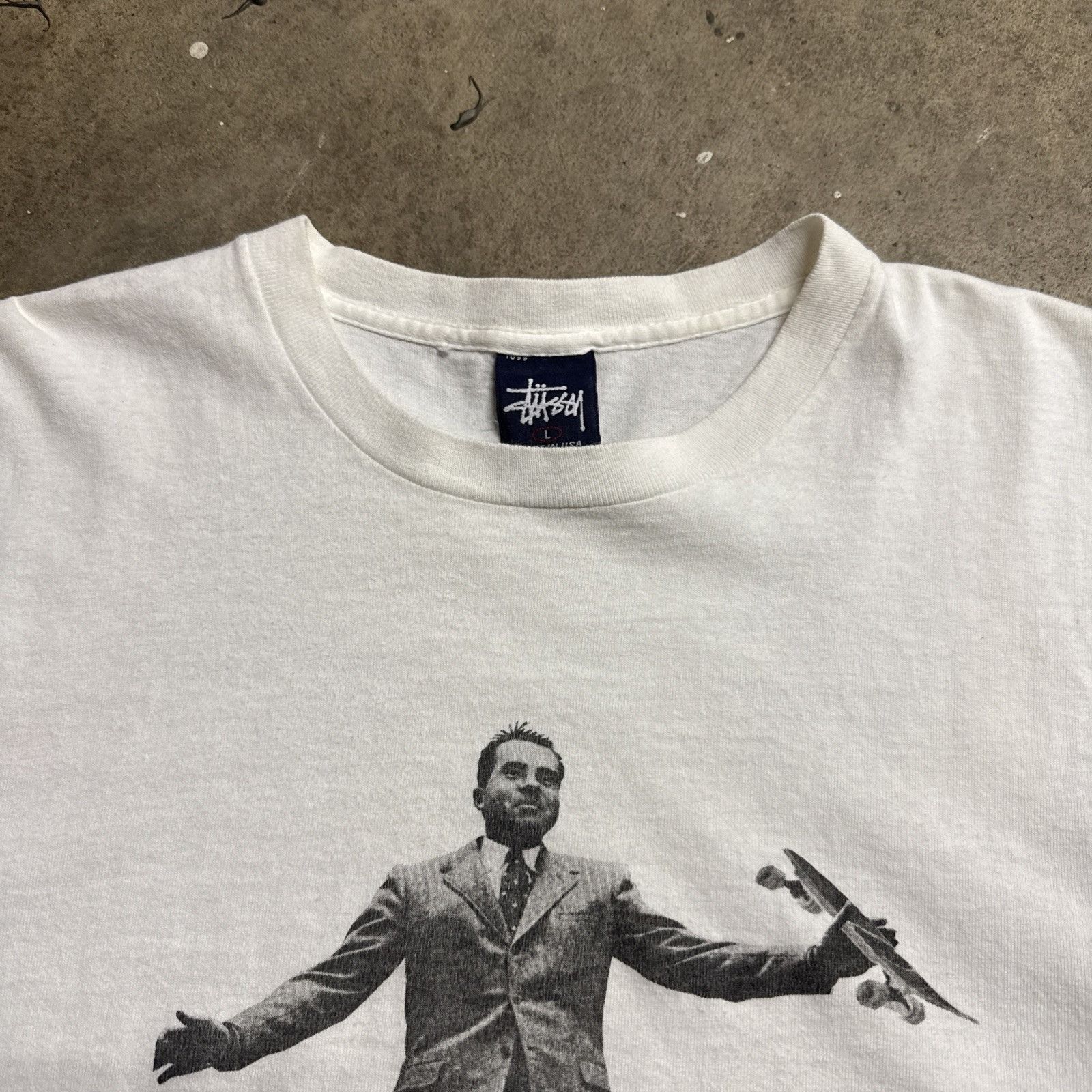 Stussy Vintage Stussy Shirt Mens Large White 90s Skateboarding Size US L / EU 52-54 / 3 - 3 Thumbnail