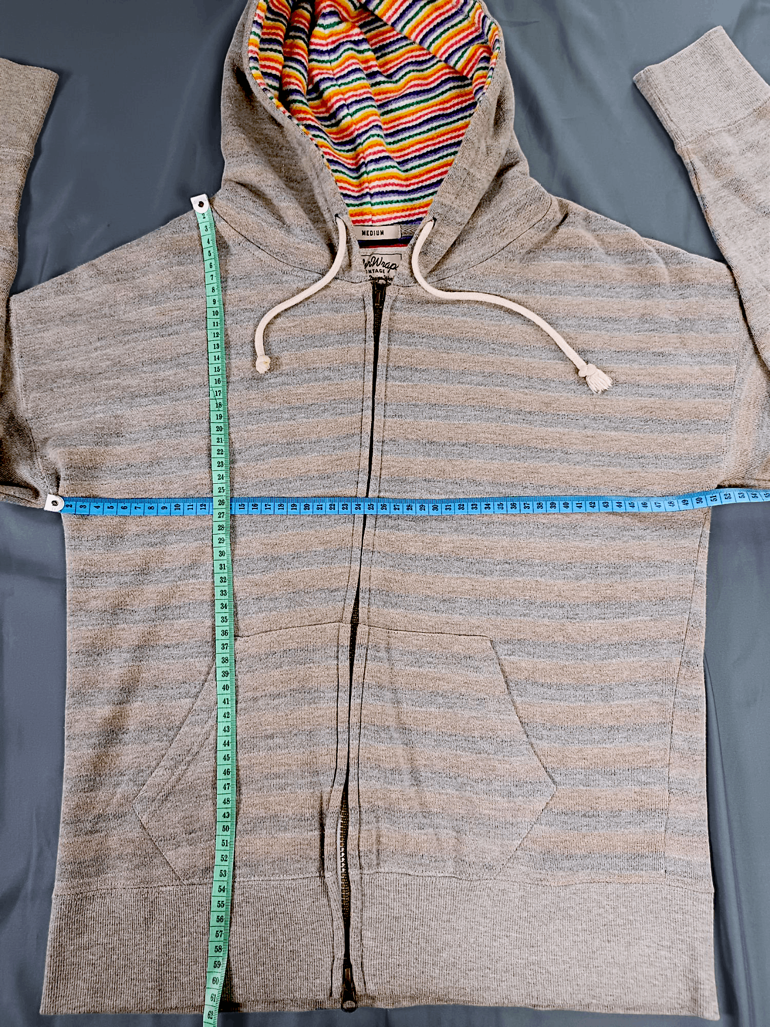 If Six Was Nine × Japanese Brand Vintage & Relax UNDER WRAPS Striped Rainbow Zipper Hoodie Size US M / EU 48-50 / 2 - 11 Thumbnail